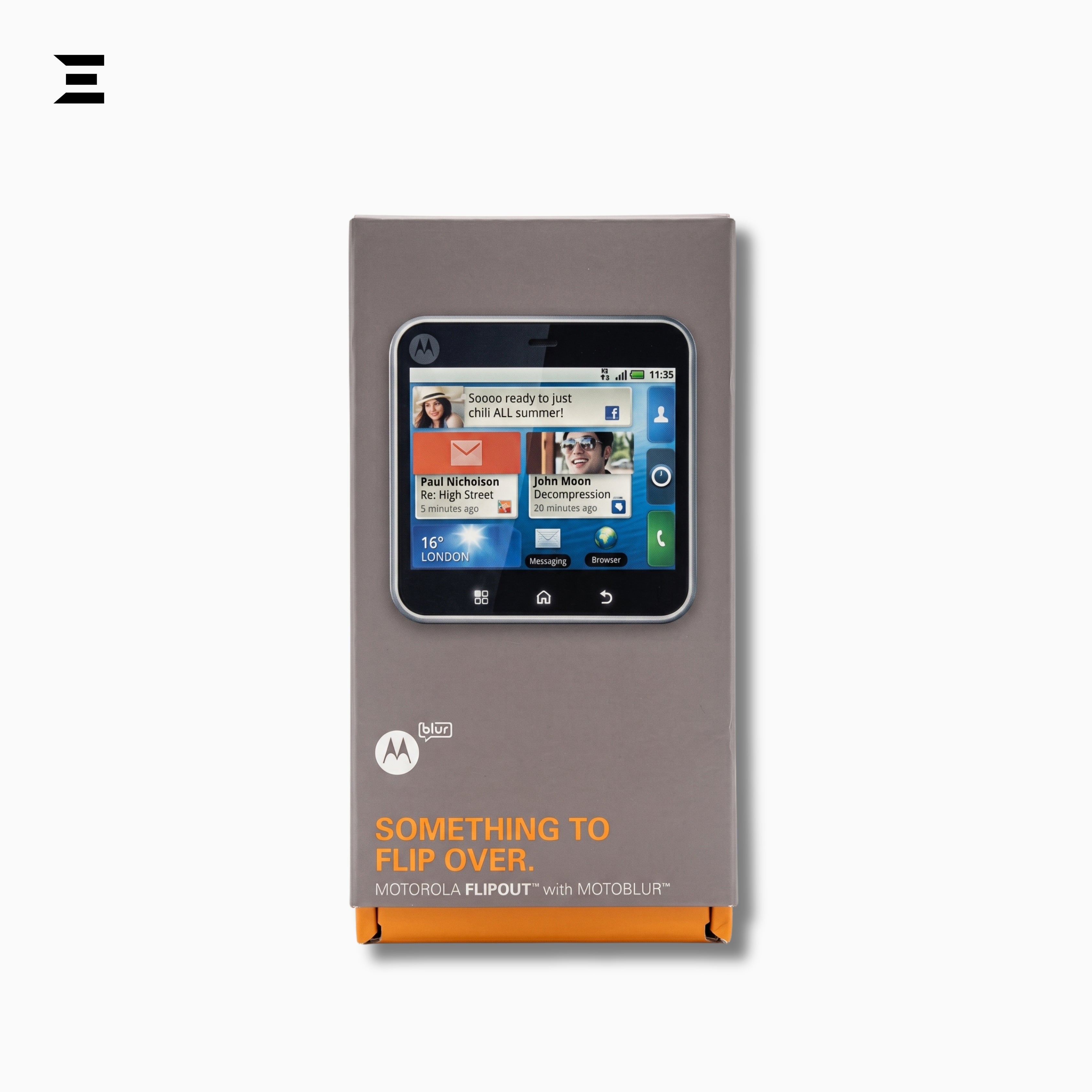 Motorola Flipout MB511 (Unlocked) Square Android Smartphone with Swivel QWERTY Keyboard – Complete Box Set