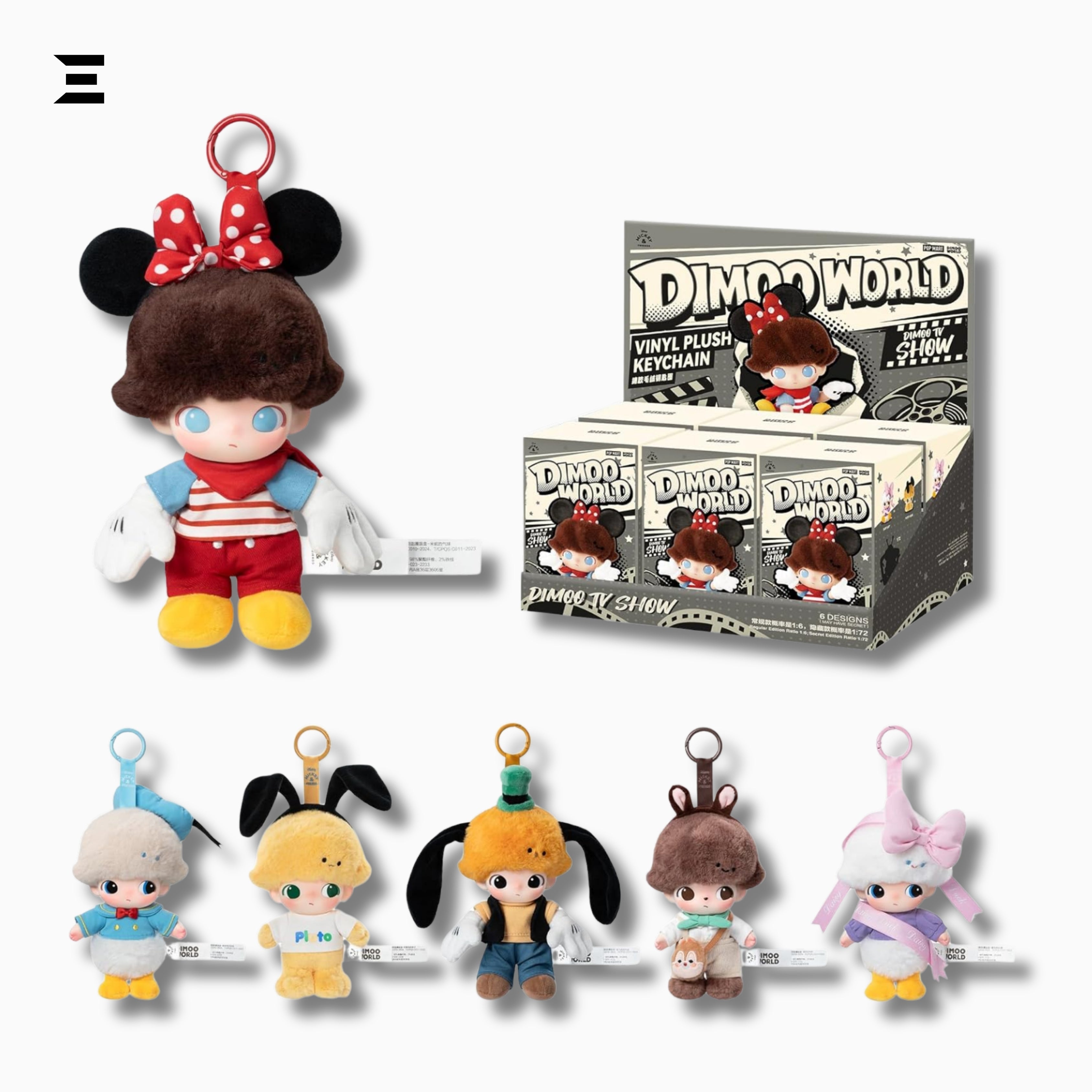 DIMOO World × Disney Vinyl Plush Keychain Blind Box (16cm) | IBRELIA™ IBRELIA