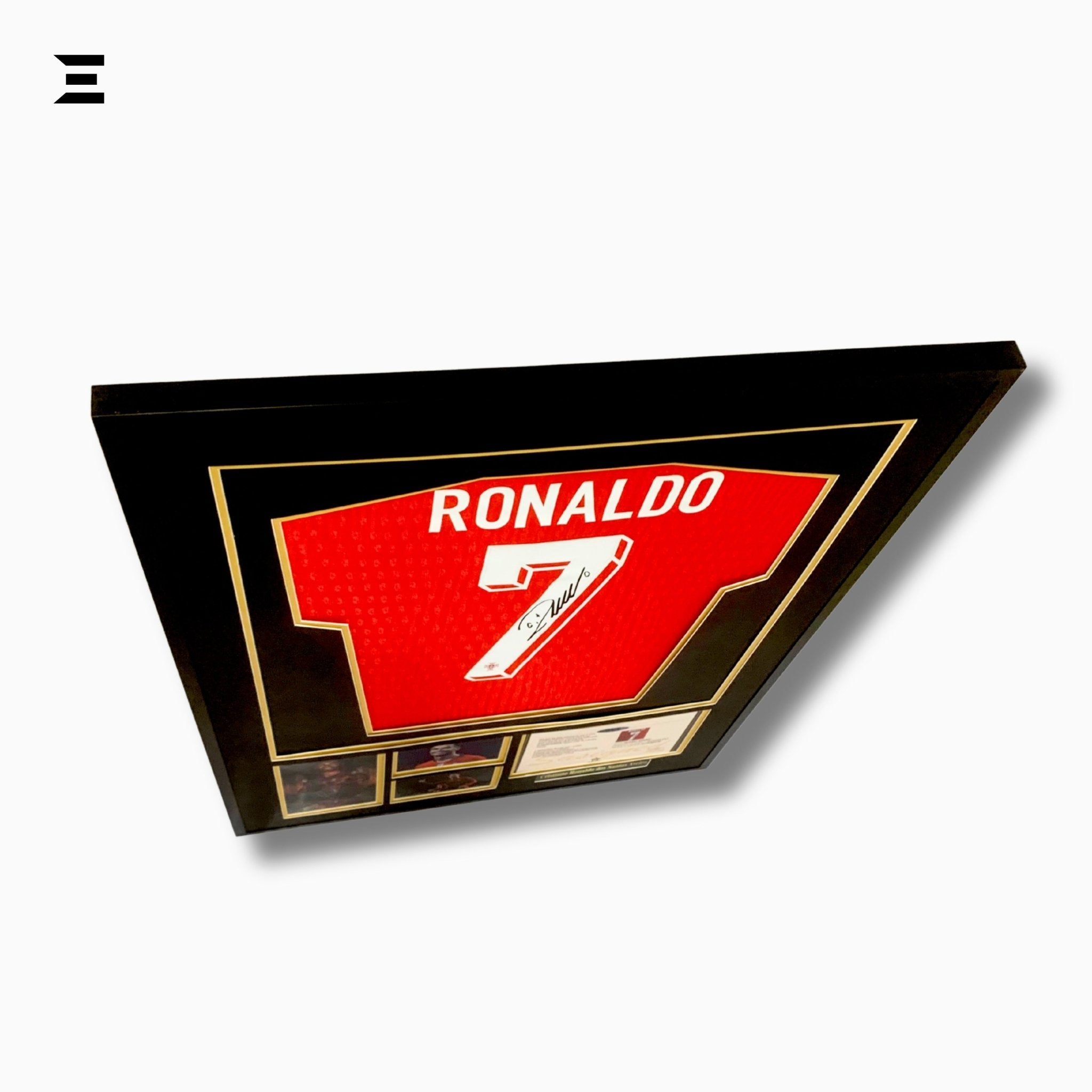Cristiano Ronaldo “Signed” Portugal Gold Edition Jersey Frame – Facsimile Autograph | Metal & Acrylic Display 23.5 × 31.5 in | IBRELIA™ - IBRELIA