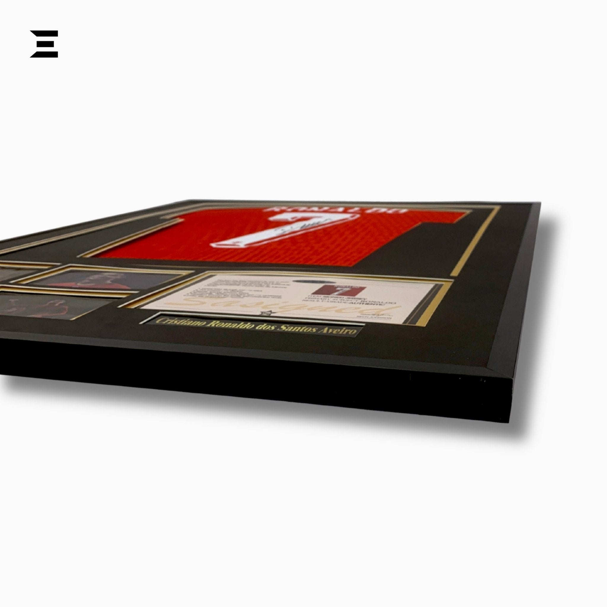 Cristiano Ronaldo “Signed” Portugal Gold Edition Jersey Frame – Facsimile Autograph | Metal & Acrylic Display 23.5 × 31.5 in | IBRELIA™ - IBRELIA