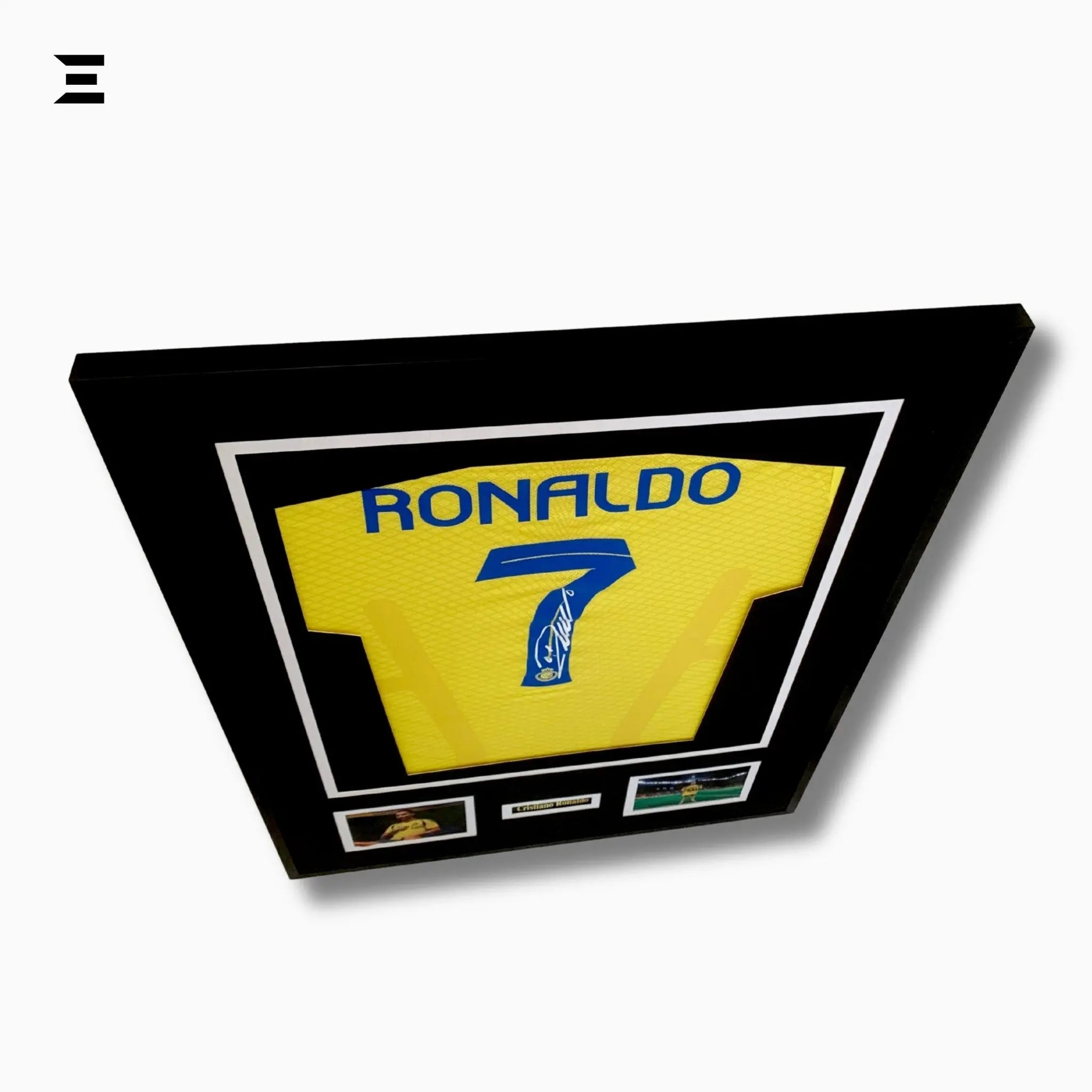 Cristiano Ronaldo “Signed” Al Nassr Jersey Frame – Facsimile Autograph | Metal & Acrylic Display 23.5 × 31.5 in | IBRELIA™ - IBRELIA