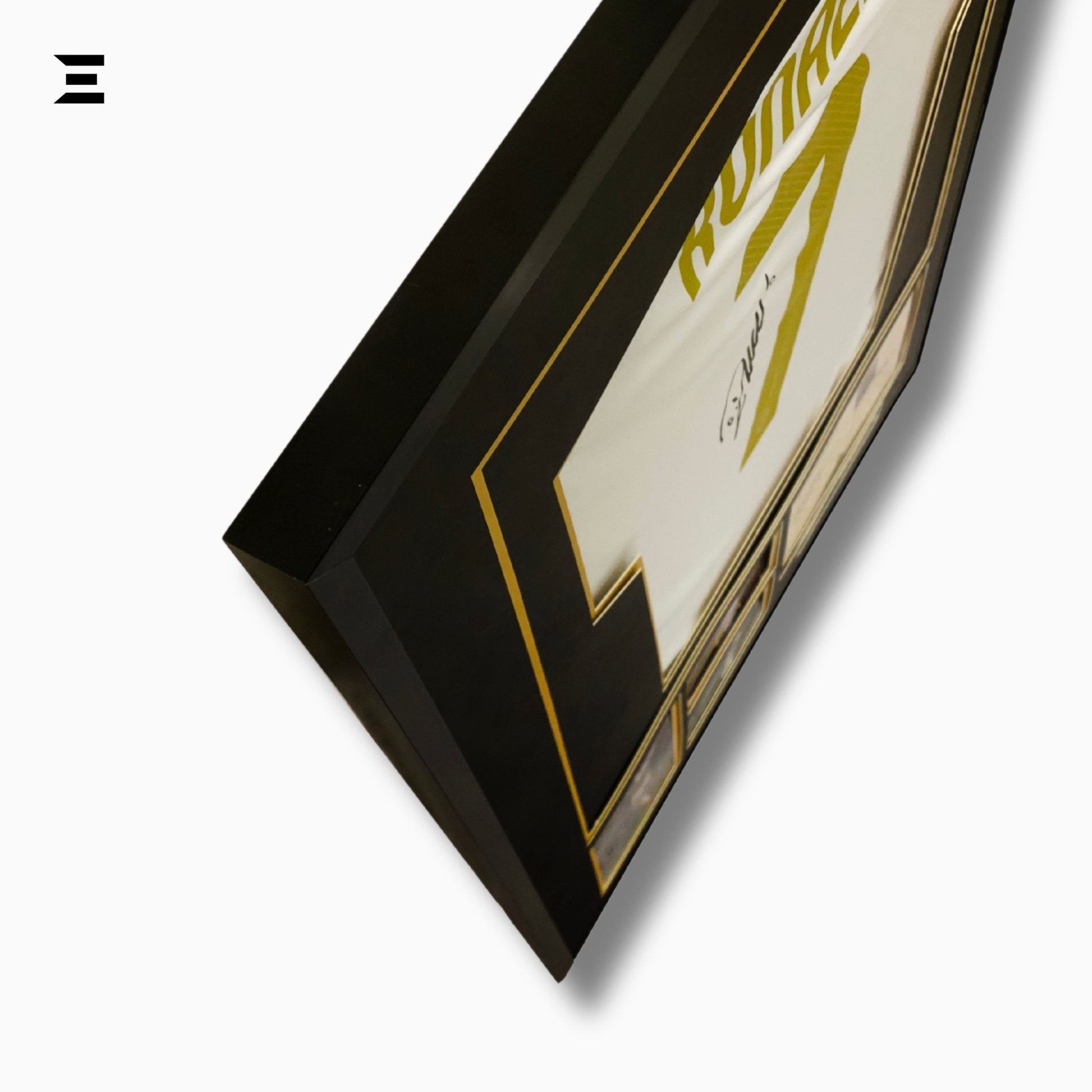Cristiano Ronaldo “Signed” Real Madrid Gold Edition Jersey Frame – Facsimile Autograph | Metal & Acrylic Display 23.5 × 31.5 in | IBRELIA™ - IBRELIA