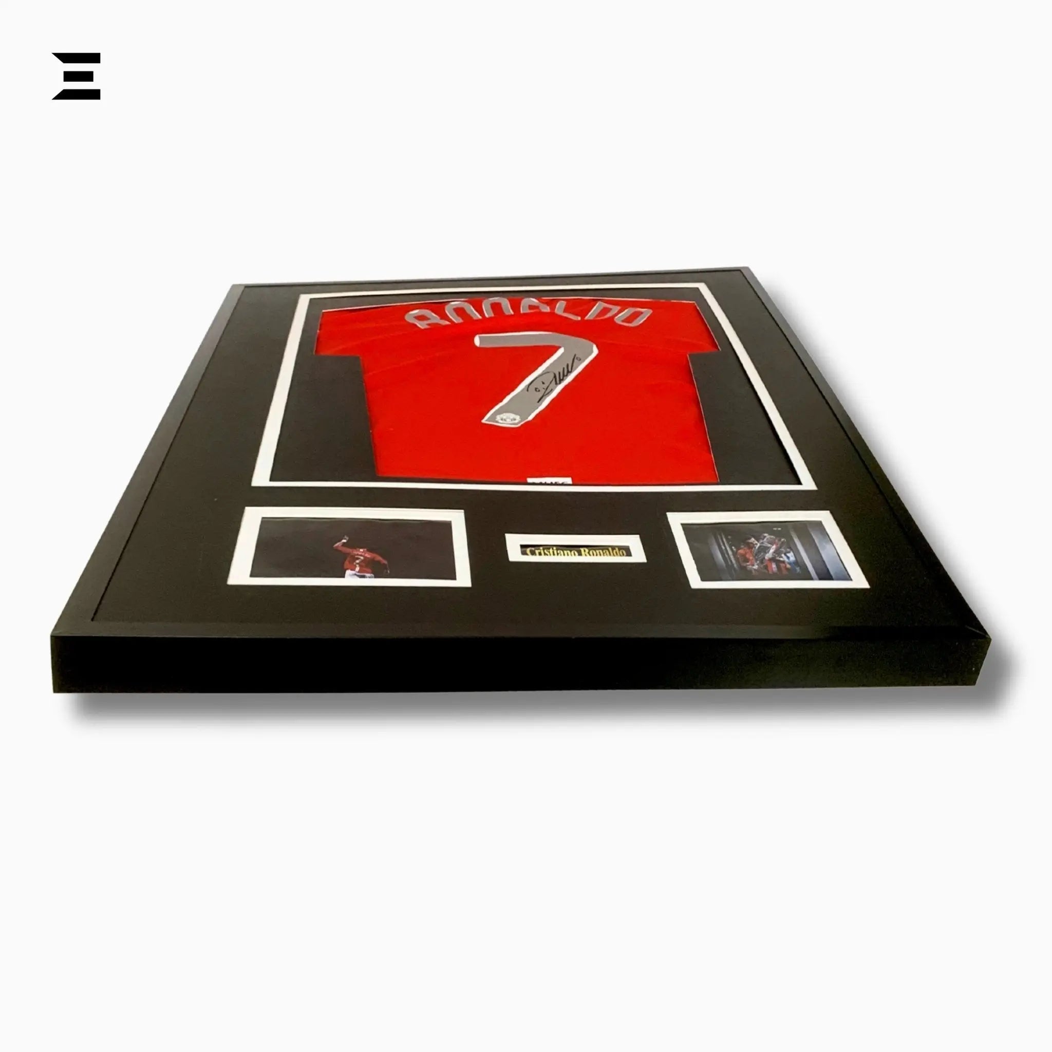 Cristiano Ronaldo “Signed” Manchester United Jersey Frame – Facsimile Autograph | Metal & Acrylic Display 23.5 × 31.5 in | IBRELIA™ - IBRELIA