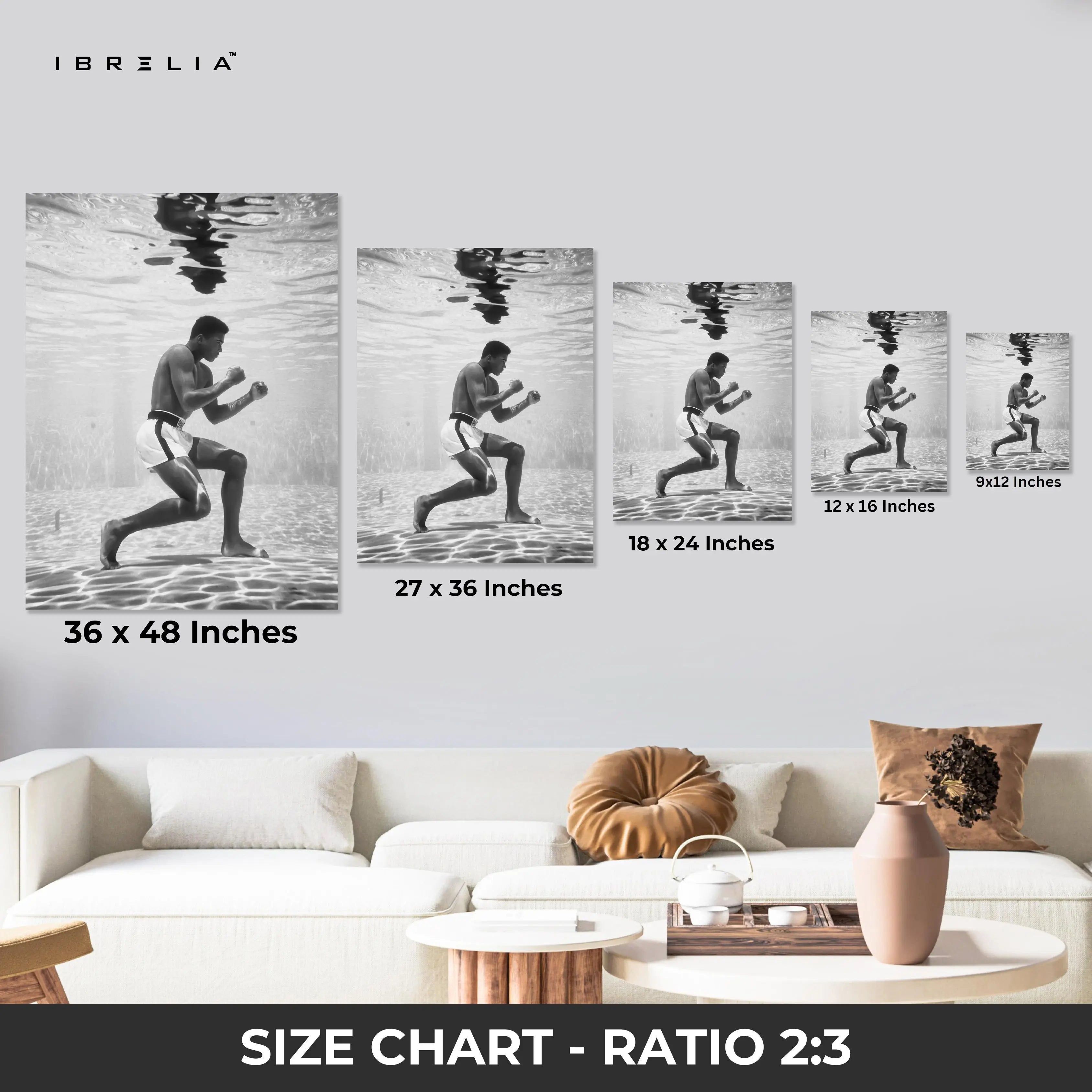 Muhammad Ali Legendary Boxing Moments 3 Panel 4K Ultra HD Wall Art in Pakistan | IBRELIA™ IBRELIA