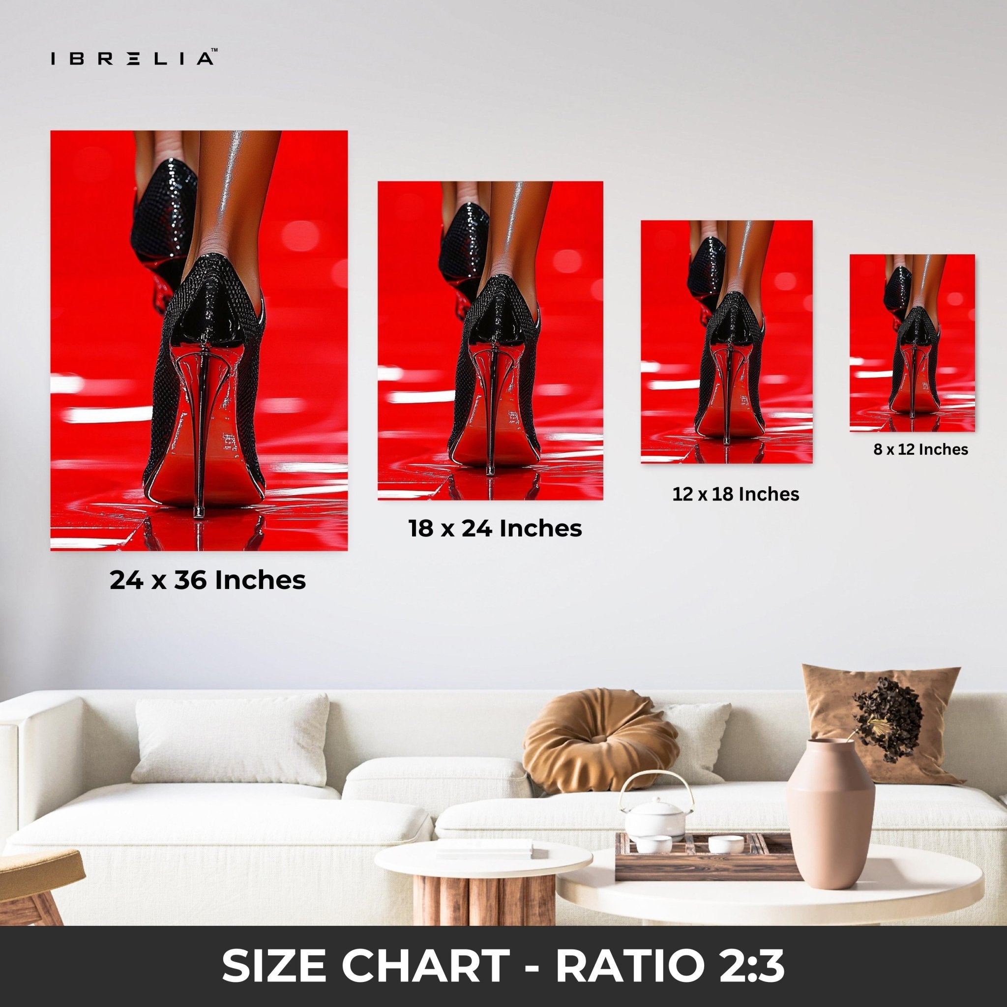 Red Stilettos Wall Frame | 4K Ultra Wrap Frame Wall Art in Pakistan | IBRELIA™ - IBRELIA