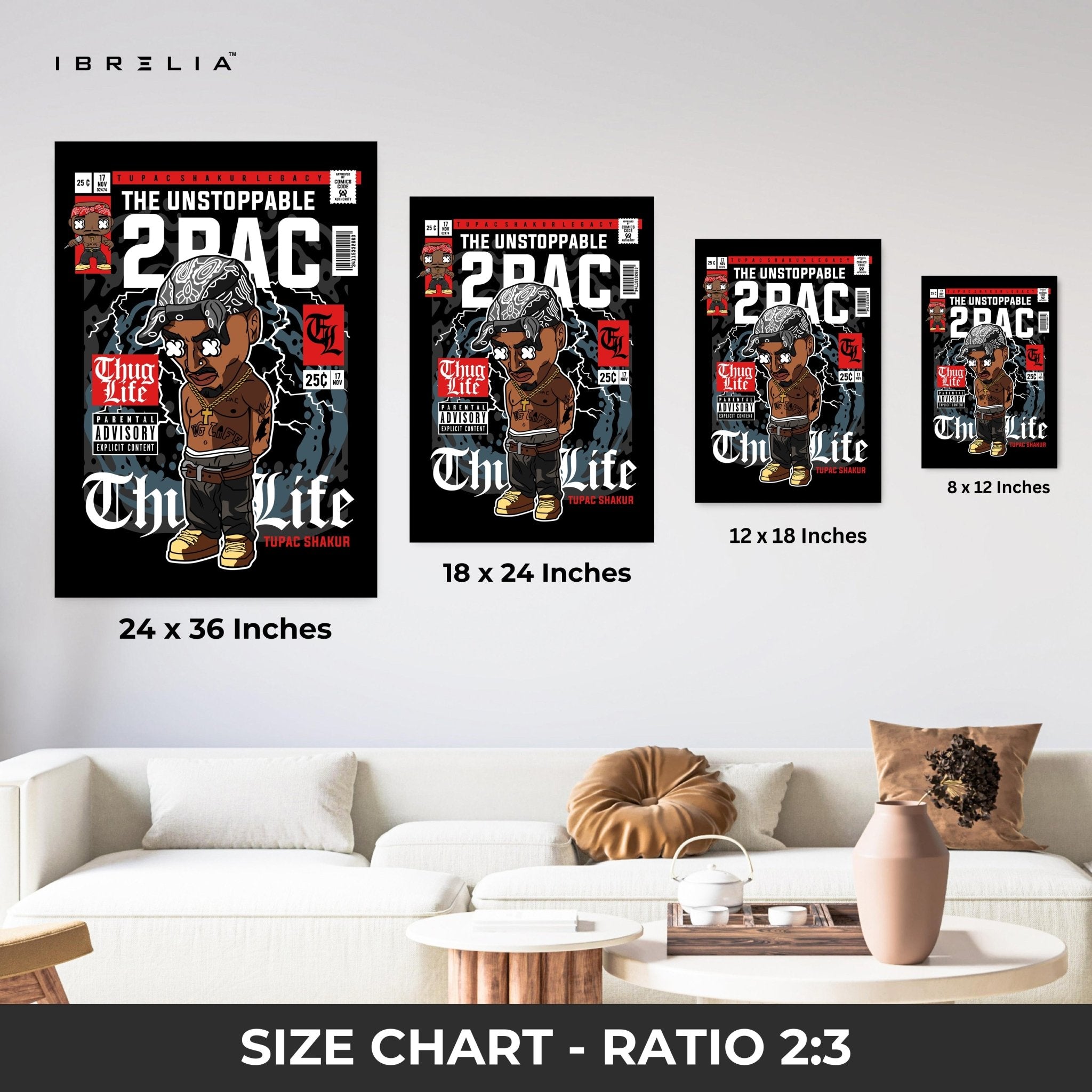 2PAC “Thug Life” Pop Art Comic Edition – 4K Ultra Wrap Frame Wall Art in Pakistan | IBRELIA™ - IBRELIA