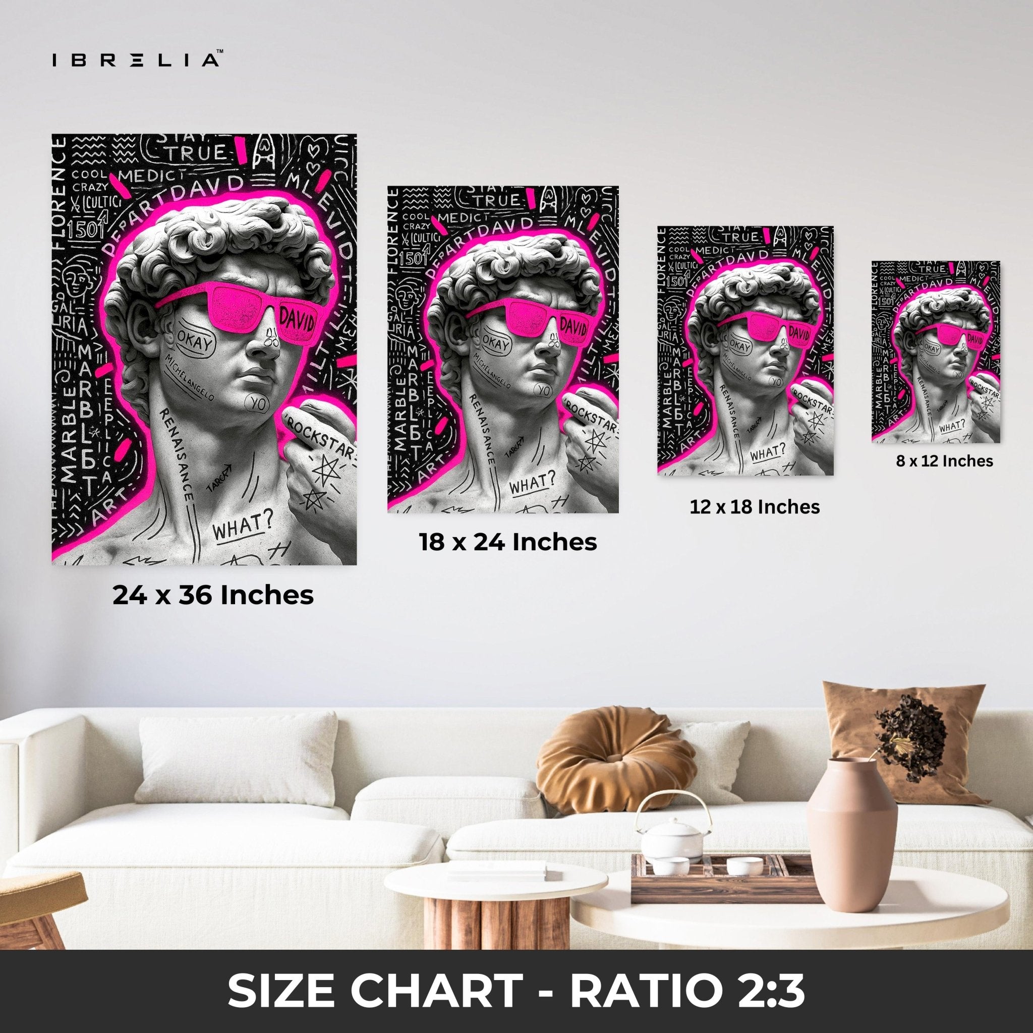 David Rockstar Neon Wall Frame | 4K Ultra Wrap Frame Wall Art in Pakistan | IBRELIA™ - IBRELIA