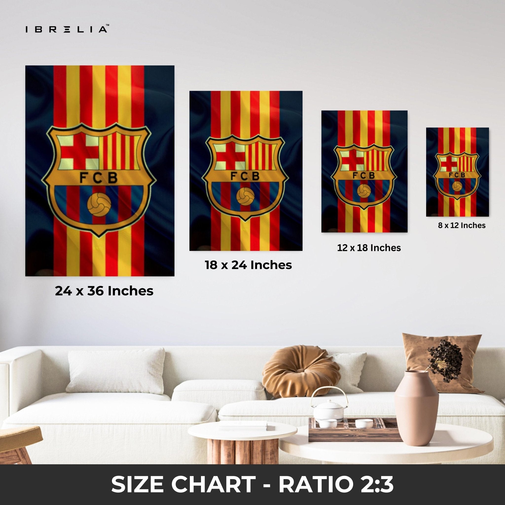 FC Barcelona Crest Wall Frame | 4K Ultra Wrap Frame Wall Art in Pakistan | IBRELIA™ - IBRELIA