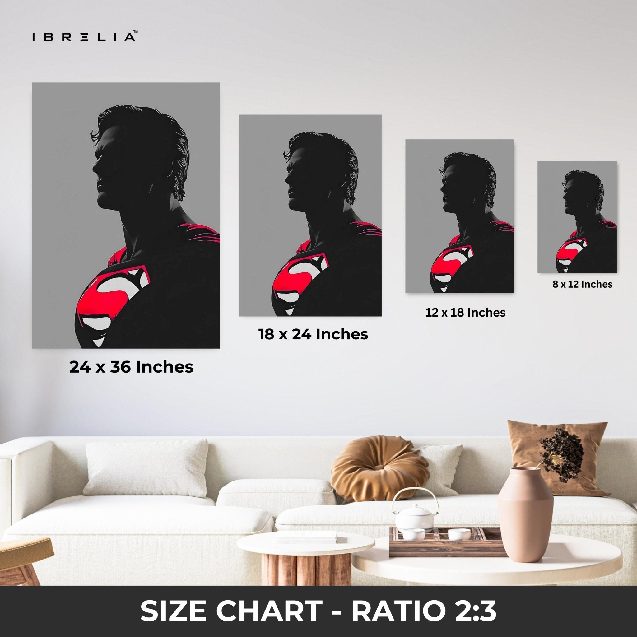Superman Silhouette Wall Frame | 4K Ultra Wrap Frame Wall Art in Pakistan | IBRELIA™ - IBRELIA