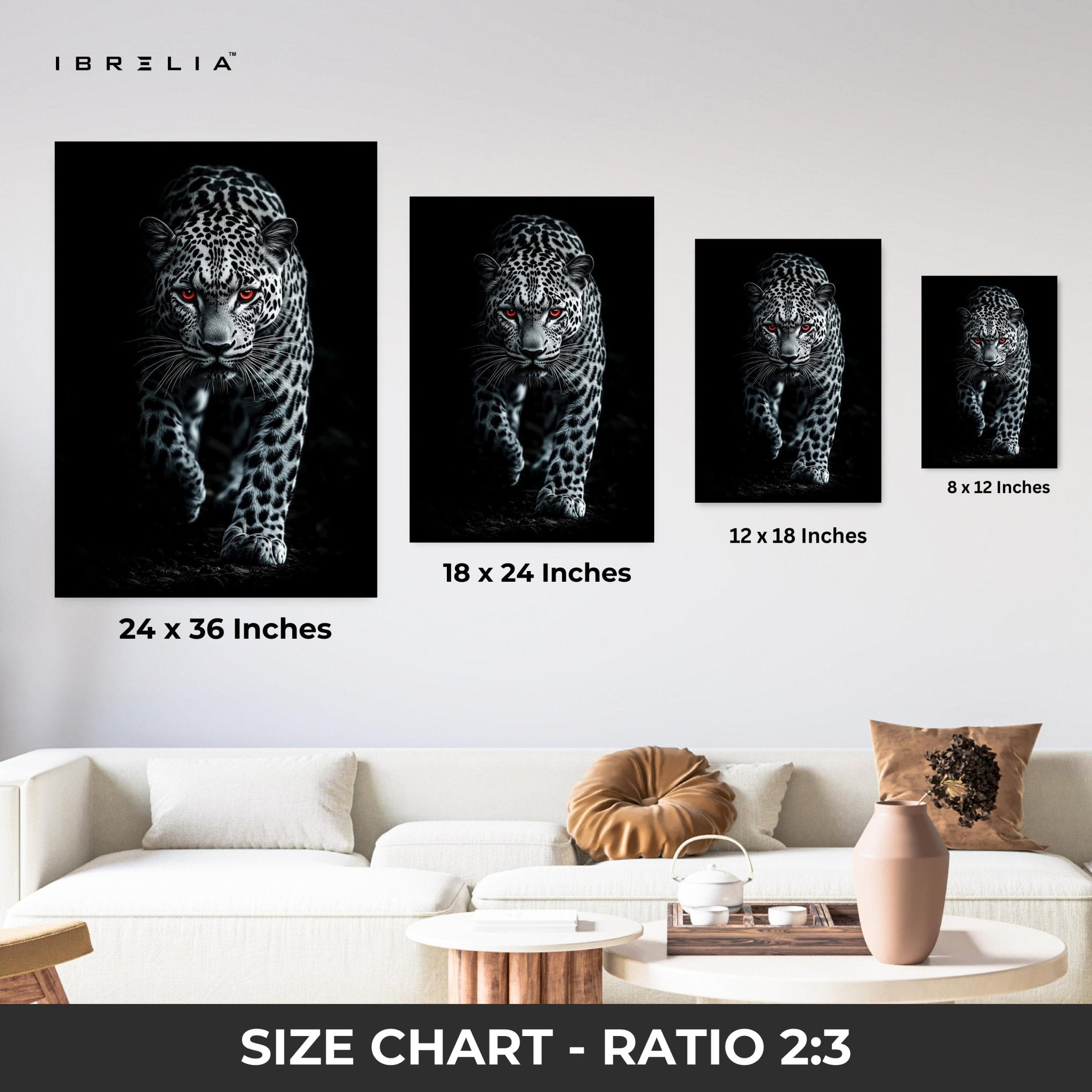 Red - Eyed Leopard Wall Frame | 4K Ultra Wrap Frame Wall Art in Pakistan | IBRELIA™ - IBRELIA