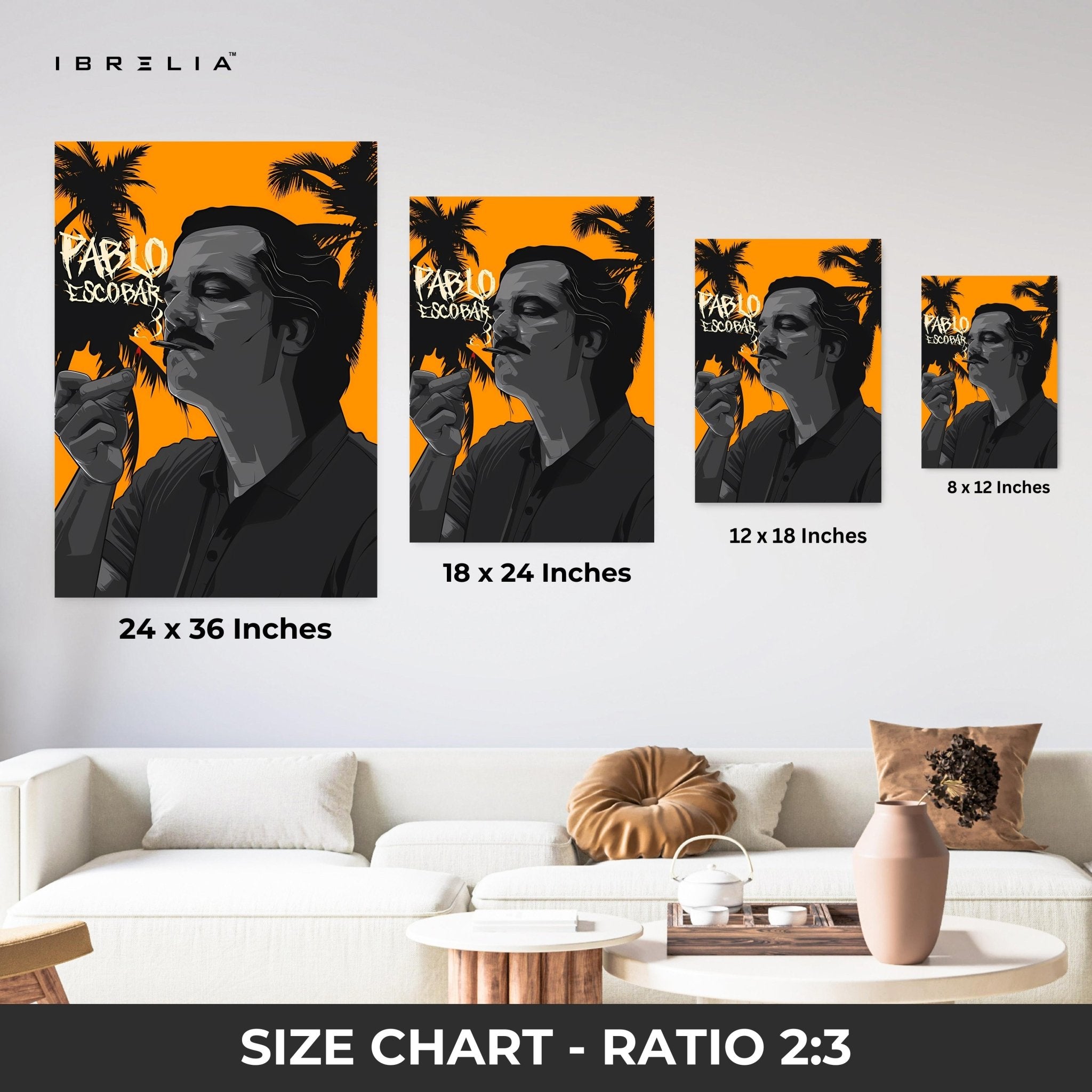 Pablo Escobar – Narcos - Inspired Wall Frame | 4K Ultra Wrap Frame Wall Art in Pakistan | IBRELIA™ - IBRELIA