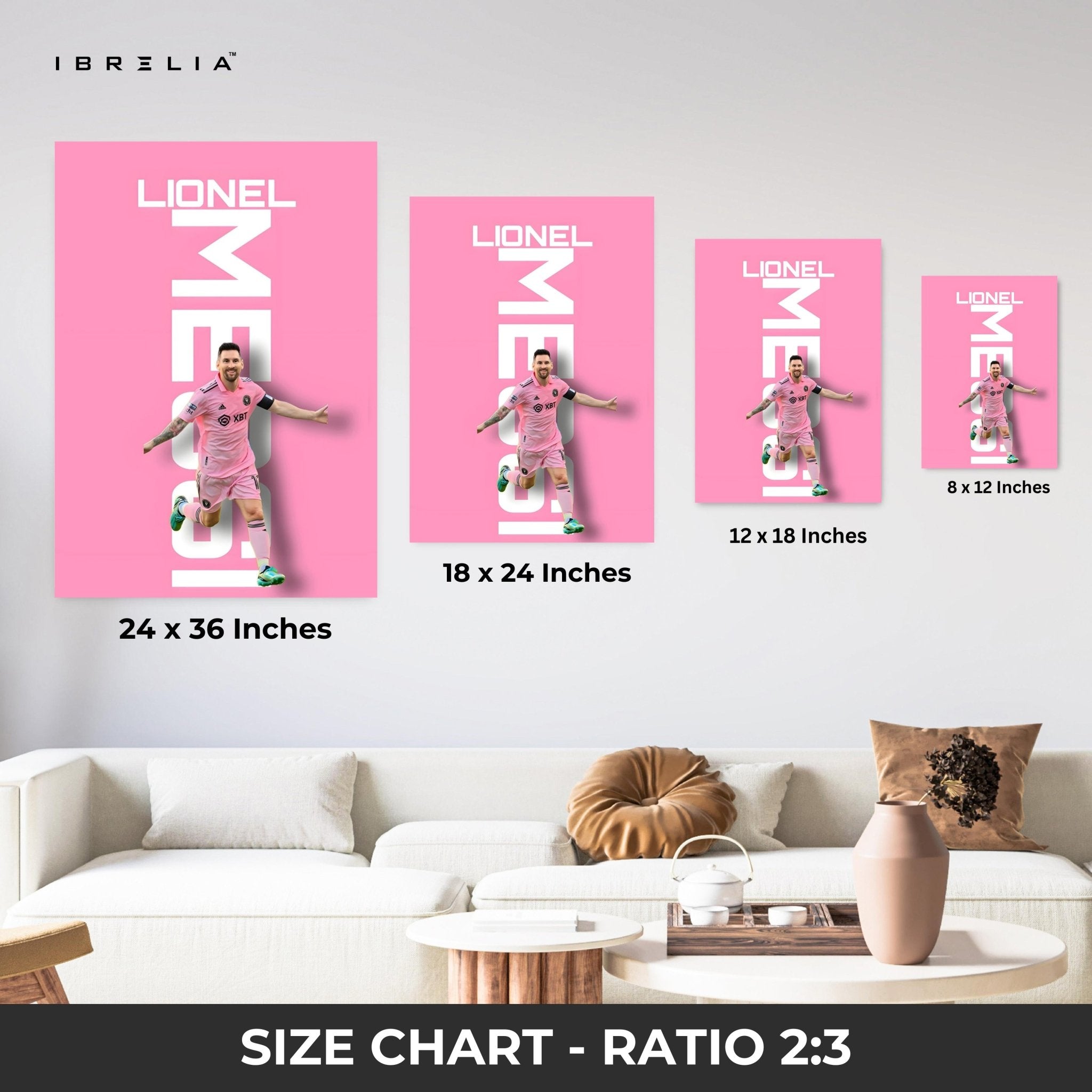 Lionel Messi Inter Miami Wall Frame | 4K Ultra Wrap Frame Wall Art in Pakistan | IBRELIA™ - IBRELIA