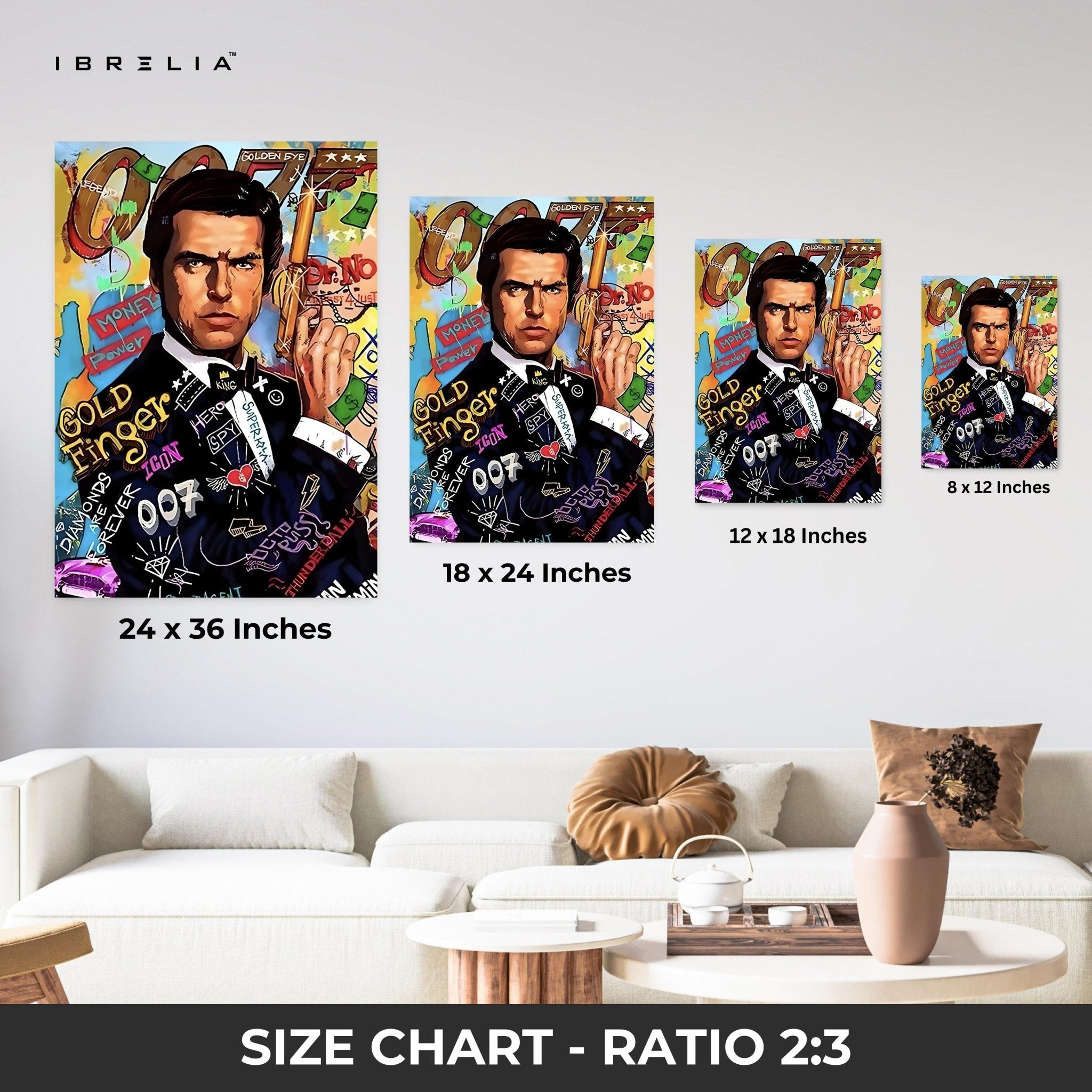 James Bond “007 Graffiti Edition” Wall Frame | 4K Ultra Wrap Frame Wall Art in Pakistan | IBRELIA™ - IBRELIA