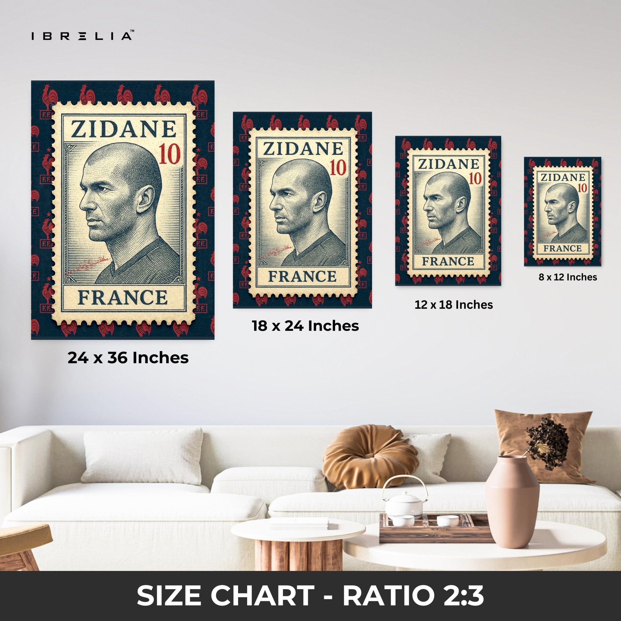 Zidane Stamp Edition – 4K Ultra Wrap Frame Wall Art in Pakistan | IBRELIA™ - IBRELIA