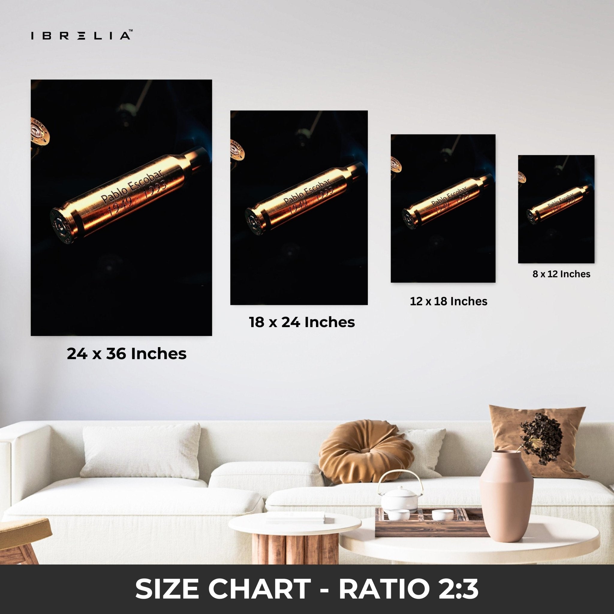 Pablo Escobar Bullet Shell Wall Frame | 4K Ultra Wrap Frame Wall Art in Pakistan | IBRELIA™ - IBRELIA