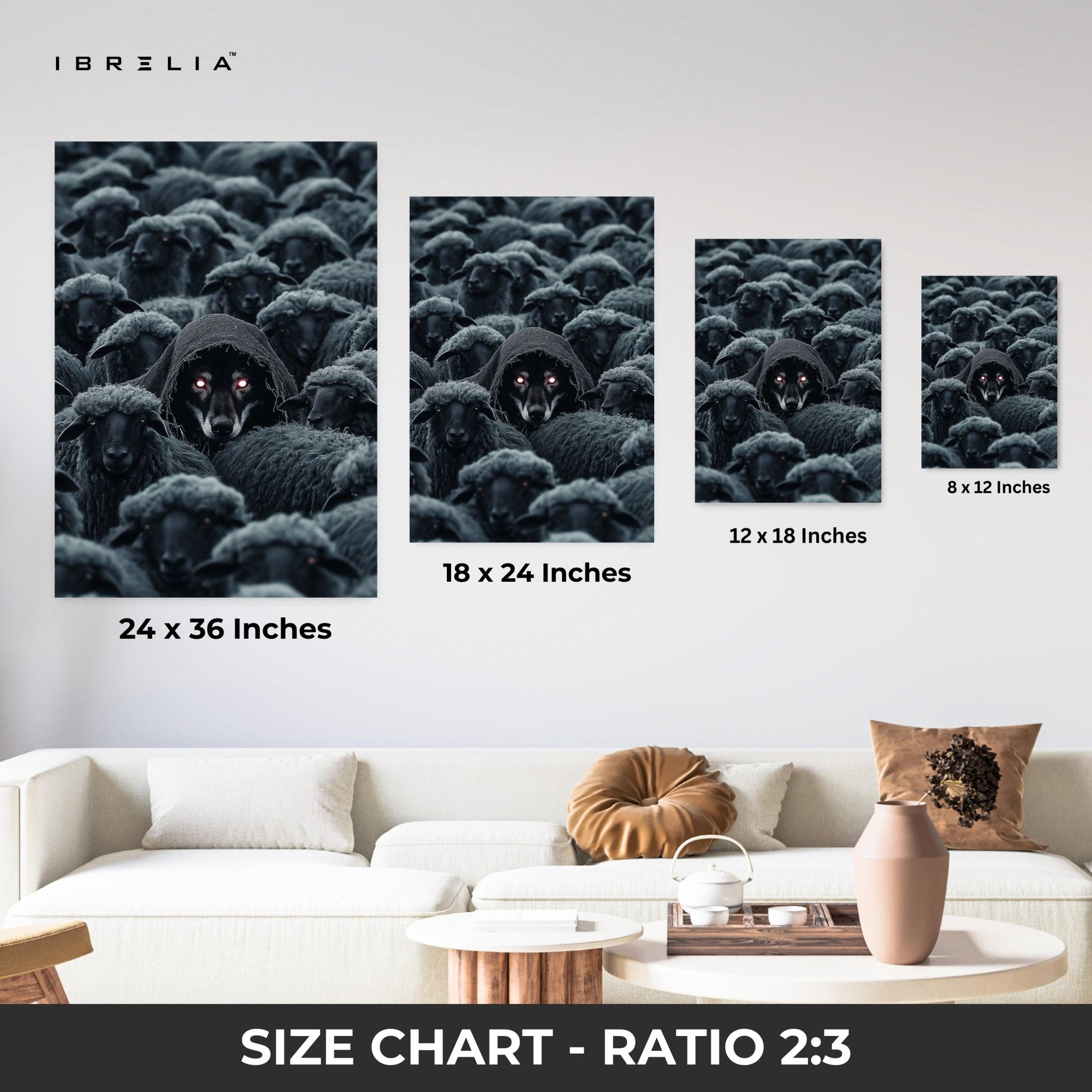 Wolf Among Sheep Wall Frame | 4K Ultra Wrap Frame Wall Art in Pakistan | IBRELIA™ - IBRELIA