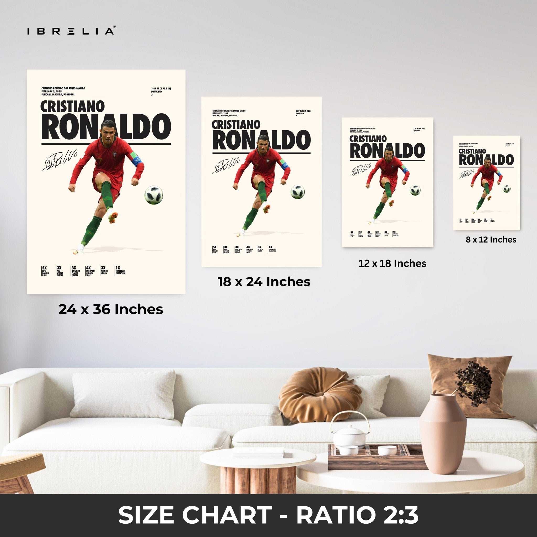 Cristiano Ronaldo Portugal Kick Pose – 4K Ultra Wrap Frame Wall Art in Pakistan | IBRELIA™ - IBRELIA