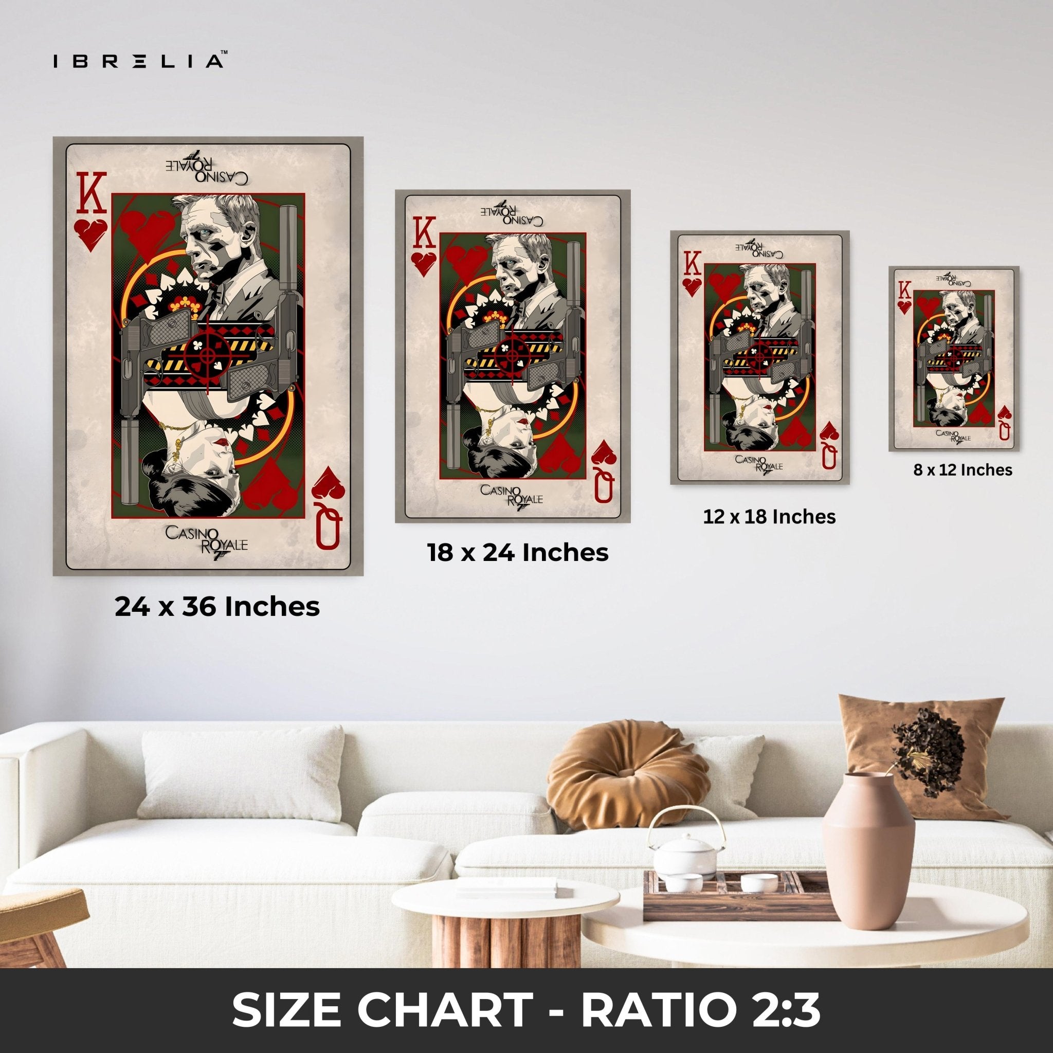 Casino Royale – James Bond King of Hearts Wall Frame | 4K Ultra Wrap Frame Wall Art in Pakistan | IBRELIA™ - IBRELIA