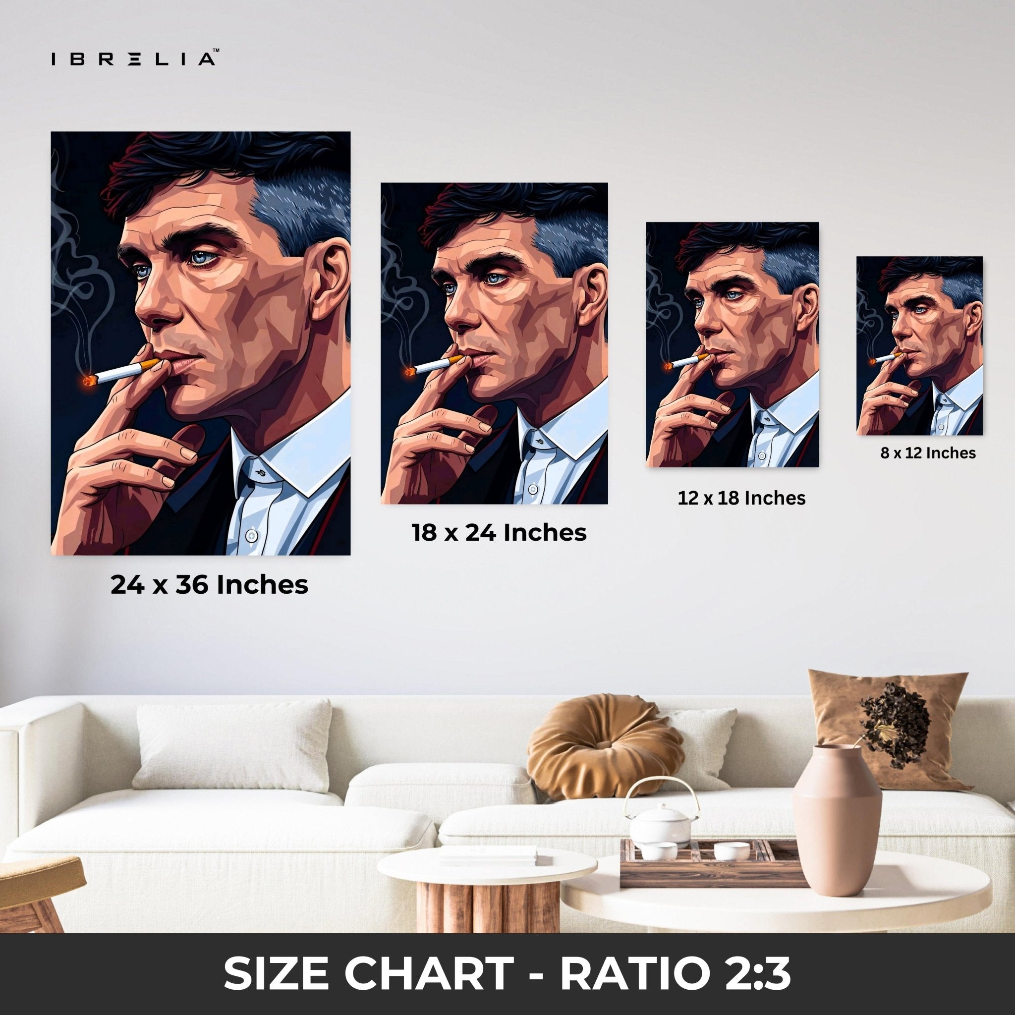 Thomas Shelby Smoking Wall Frame | 4K Ultra Wrap Frame Wall Art in Pakistan | IBRELIA™ - IBRELIA