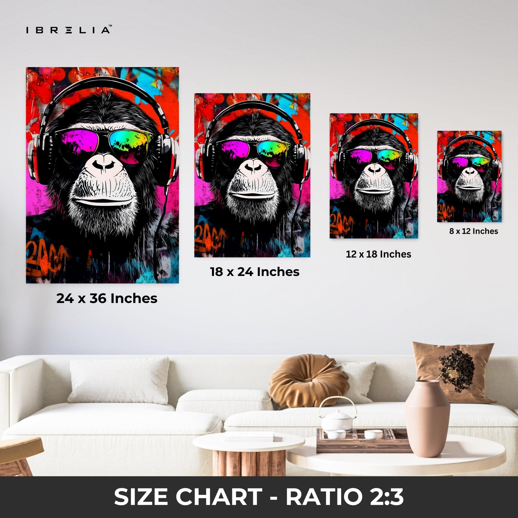 Graffiti DJ Monkey Wall Frame | 4K Ultra Wrap Frame Wall Art in Pakistan | IBRELIA™ - IBRELIA