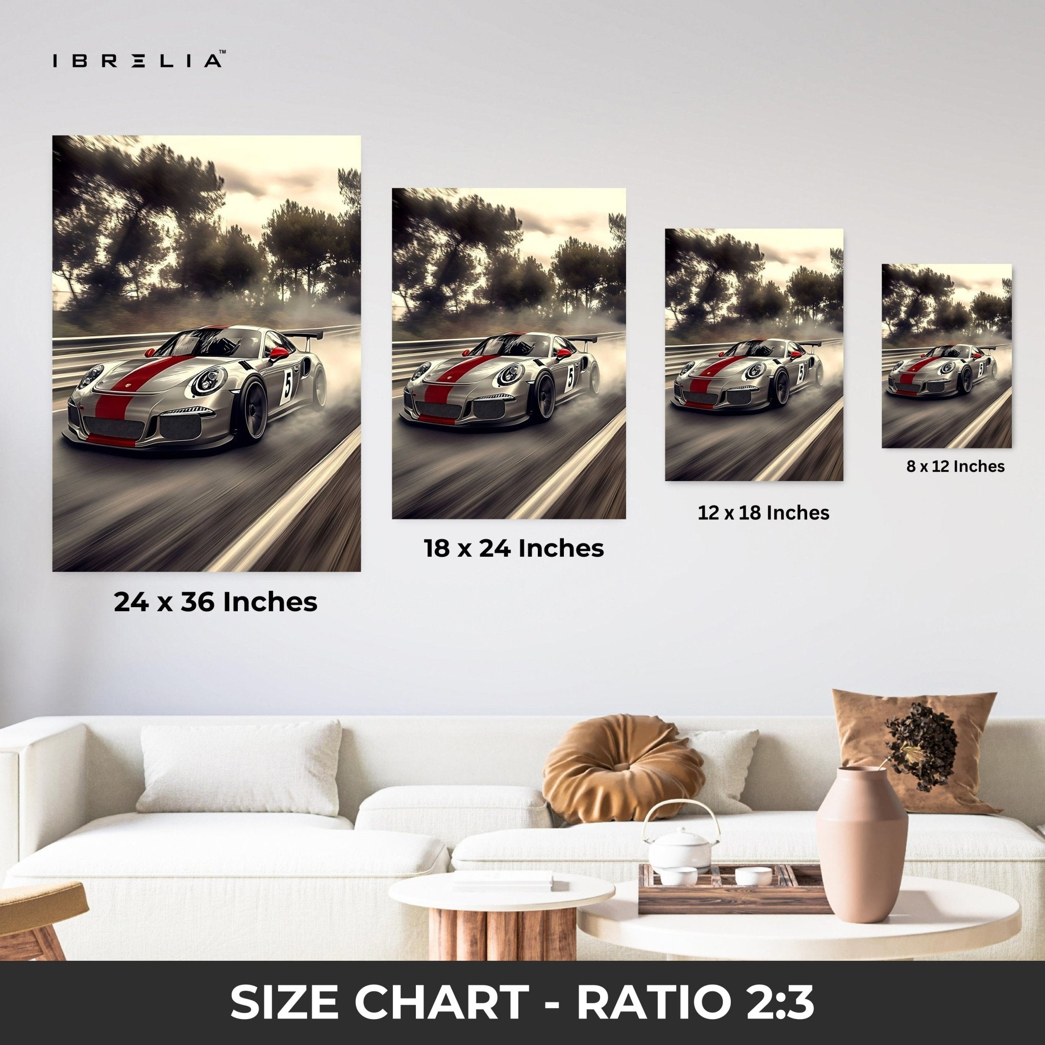Porsche GT3 RS Racing Edition – 4K Ultra Wrap Frame Wall Art in Pakistan | IBRELIA™ - IBRELIA