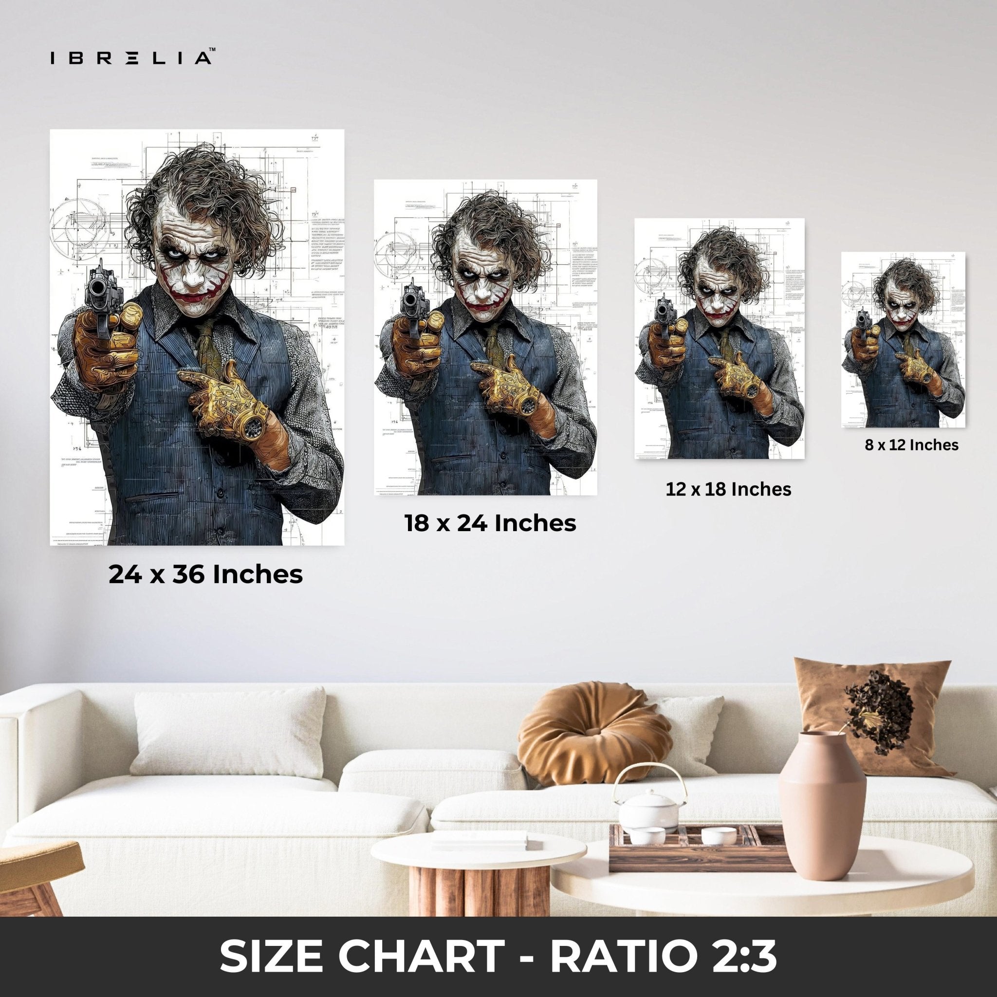 Blueprint Joker 4K Ultra HD Wall Art in Pakistan | IBRELIA™ - IBRELIA