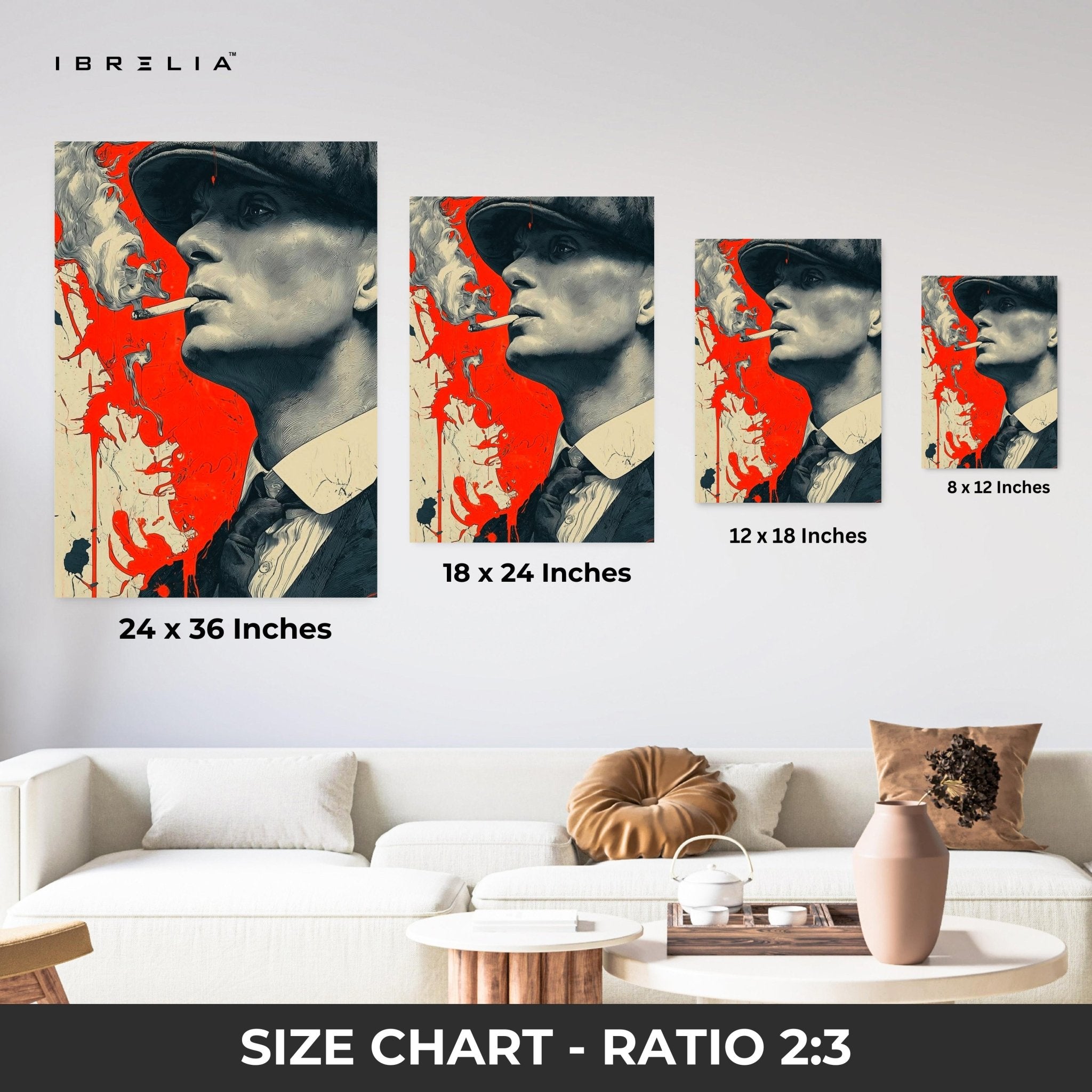 Thomas Shelby Red Smoke Wall Frame | 4K Ultra Wrap Frame Wall Art in Pakistan | IBRELIA™ - IBRELIA