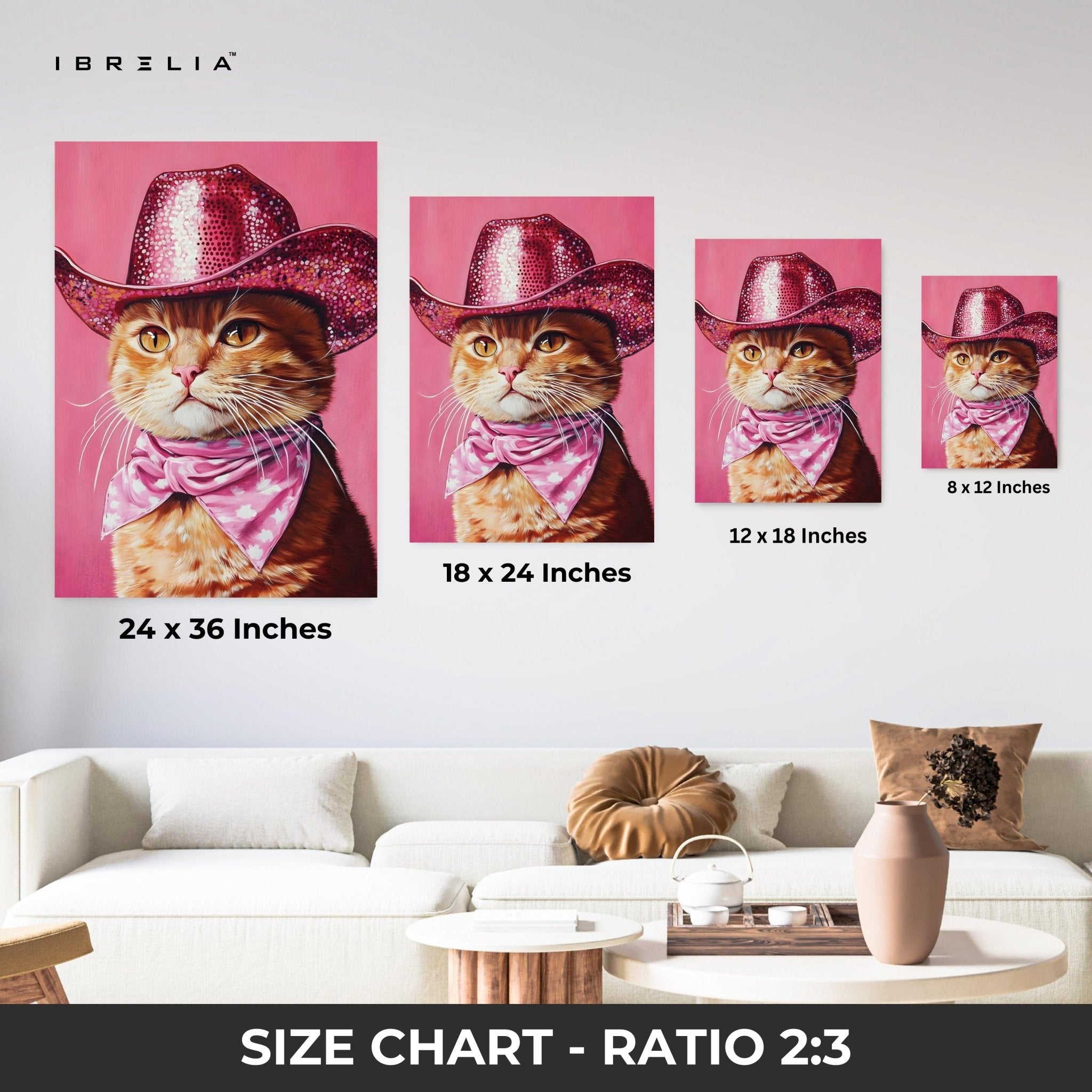Cowgirl Cat Wall Frame | 4K Ultra Wrap Frame Wall Art in Pakistan | IBRELIA™ - IBRELIA