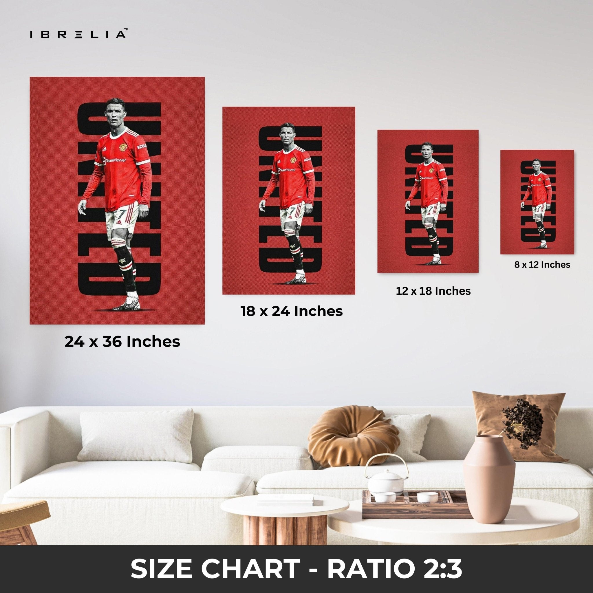 Cristiano Ronaldo Manchester United Wall Frame | 4K Ultra Wrap Frame Wall Art in Pakistan | IBRELIA™ - IBRELIA