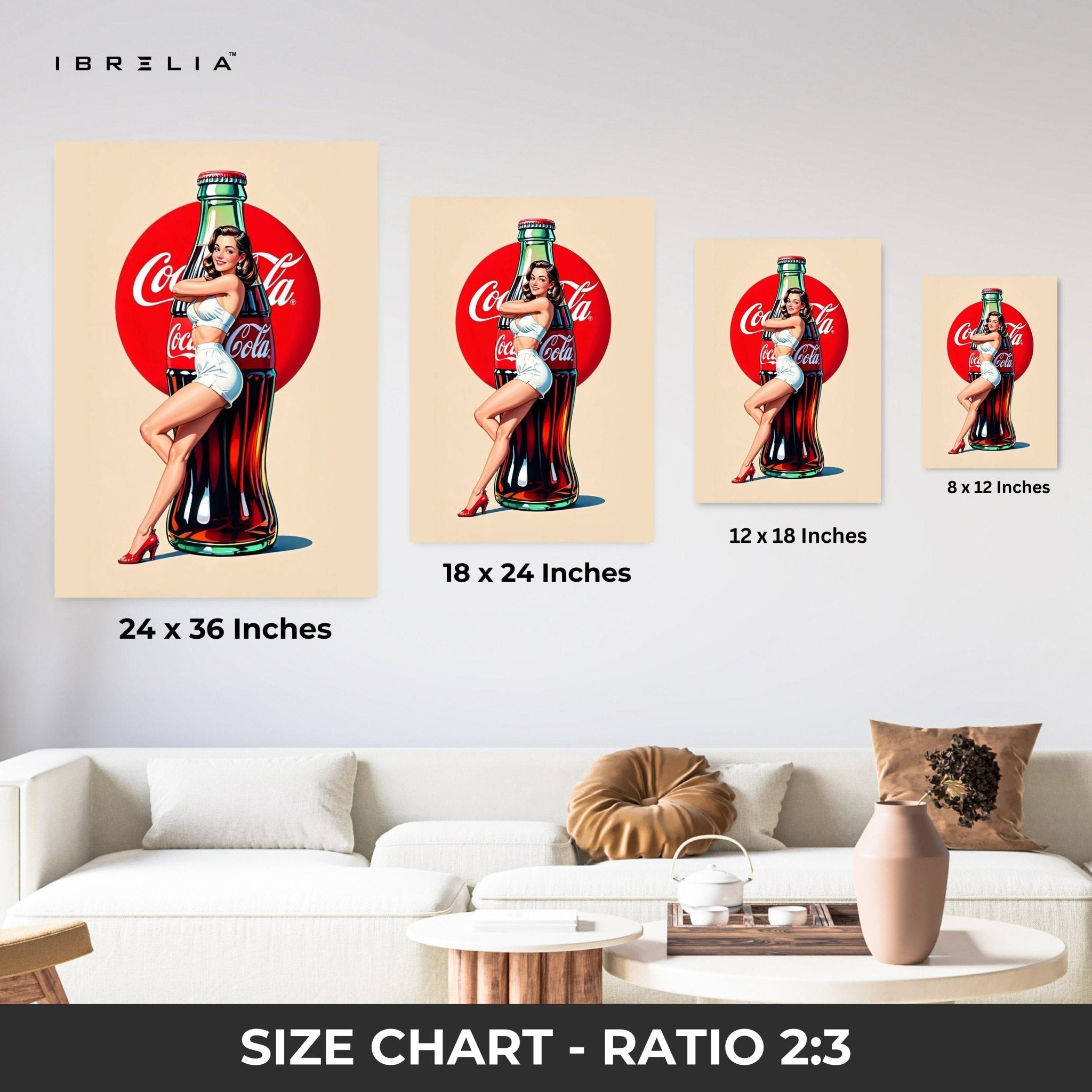 Coca - Cola Girl Wall Frame | 4K Ultra Wrap Frame Wall Art in Pakistan | IBRELIA™ - IBRELIA