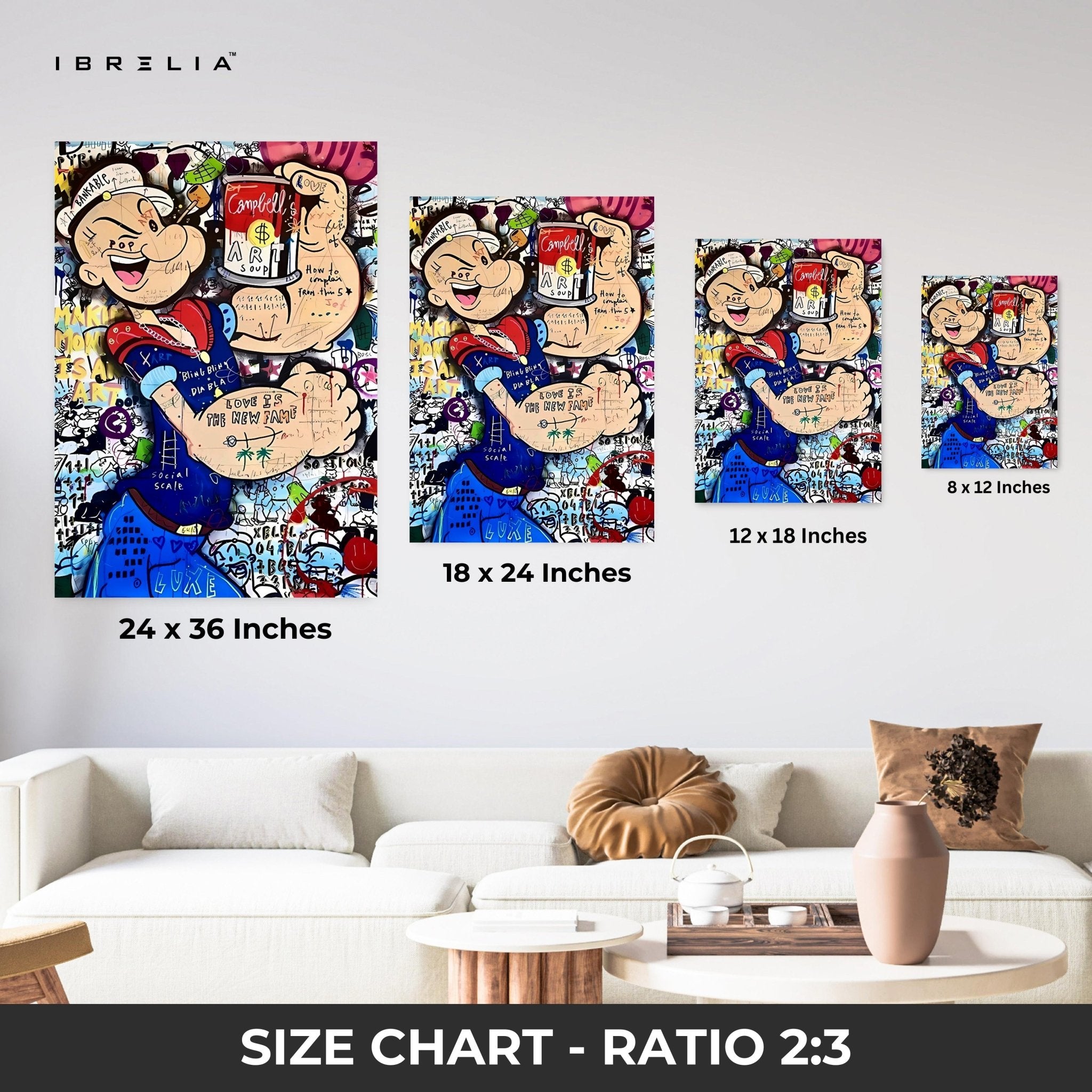 Popeye “Art Soup” Graffiti 4K Wall Art in Pakistan | IBRELIA™ - IBRELIA