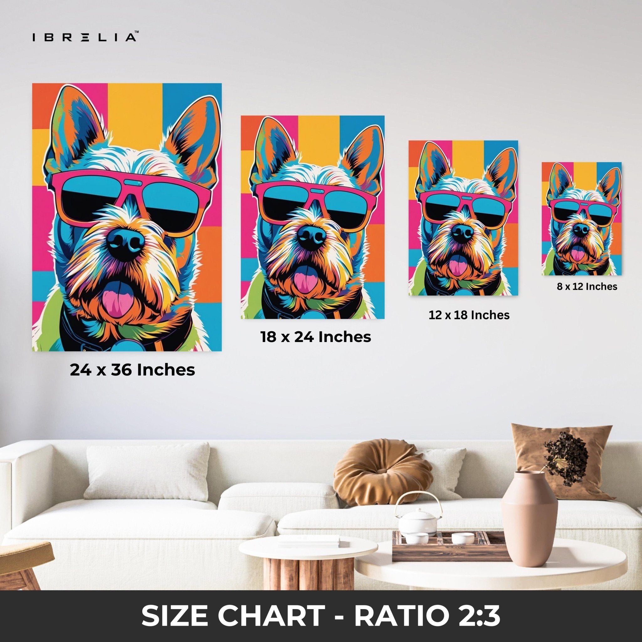 Color Pop Dog Wall Frame | 4K Ultra Wrap Frame Wall Art in Pakistan | IBRELIA™ - IBRELIA