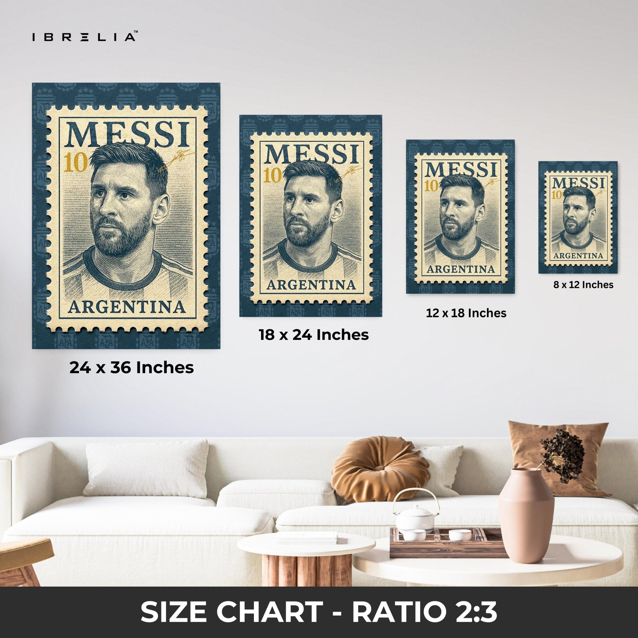 Messi Stamp Edition – 4K Ultra Wrap Frame Wall Art in Pakistan | IBRELIA™ - IBRELIA