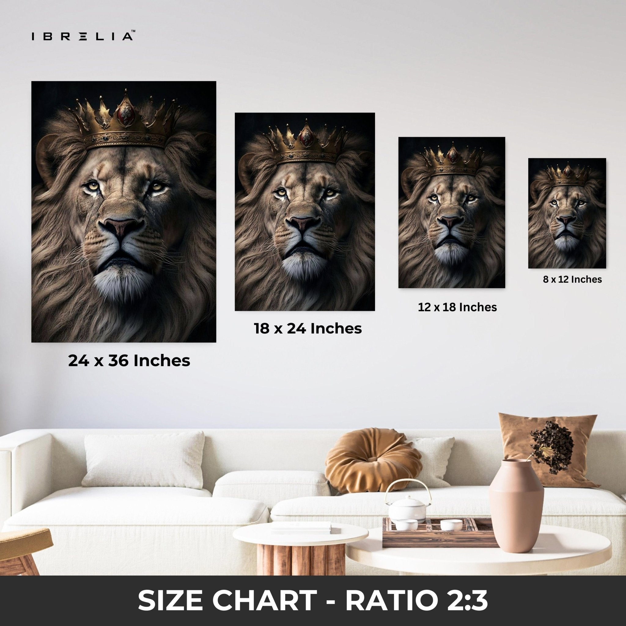 Lion King Wall Frame | 4K Ultra Wrap Frame Wall Art in Pakistan | IBRELIA™ - IBRELIA