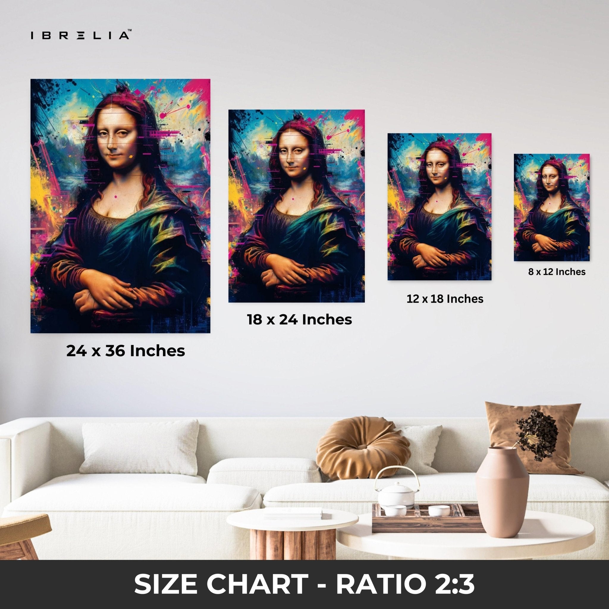 Mona Lisa Graffiti Splash Wall Frame | 4K Ultra Wrap Frame Wall Art in Pakistan | IBRELIA™ - IBRELIA