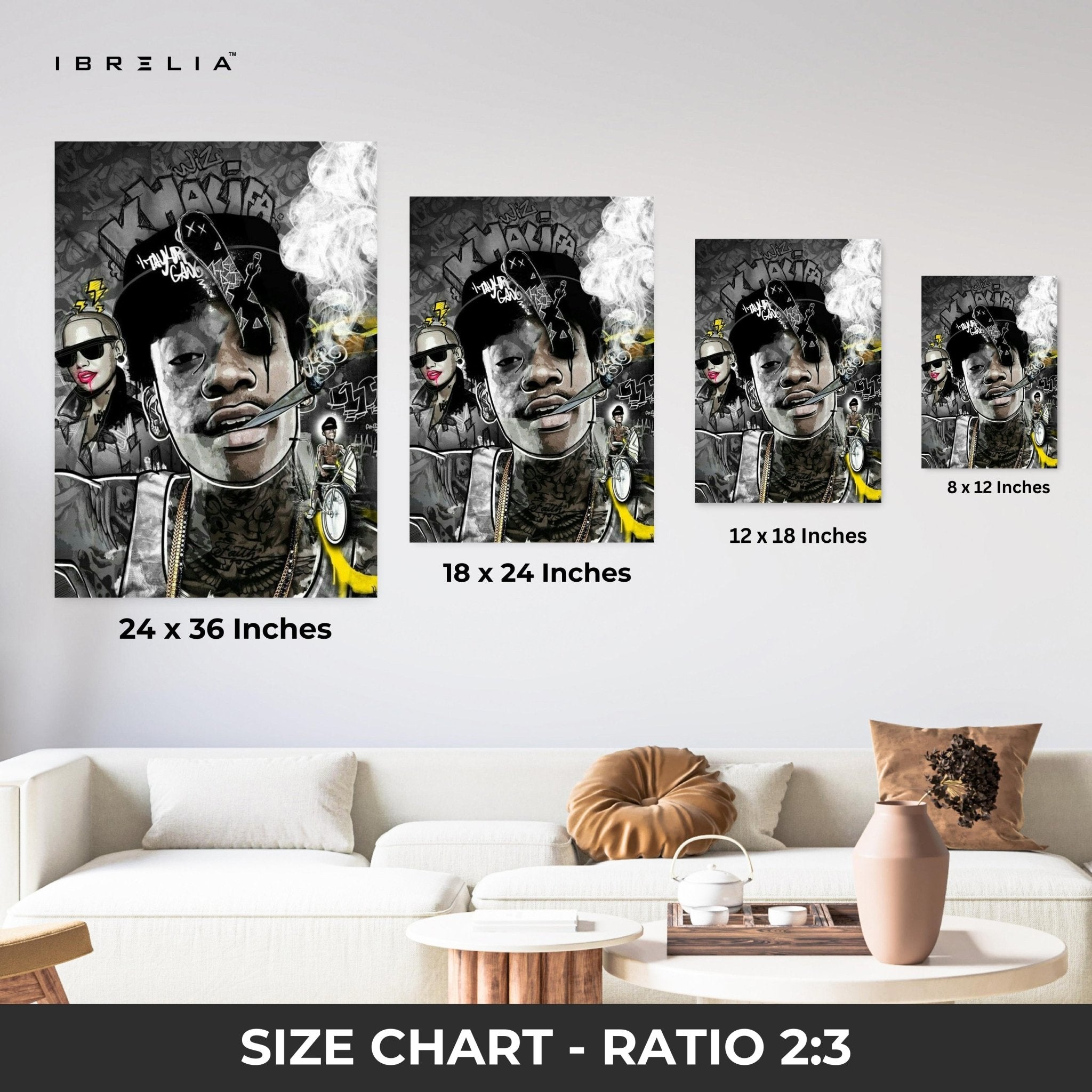 Wiz Khalifa Graffiti Wall Frame | 4K Ultra Wrap Frame Wall Art in Pakistan | IBRELIA™ - IBRELIA