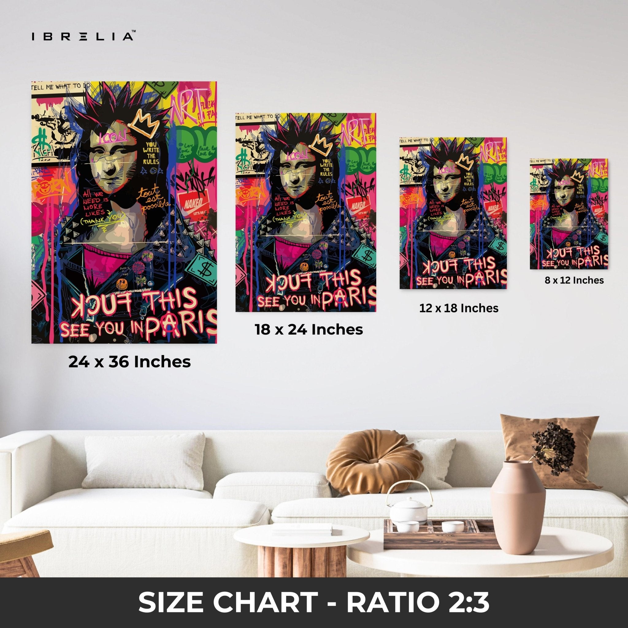 Graffiti Mona Lisa – 4K Ultra Wrap Frame Wall Art in Pakistan | IBRELIA™ - IBRELIA