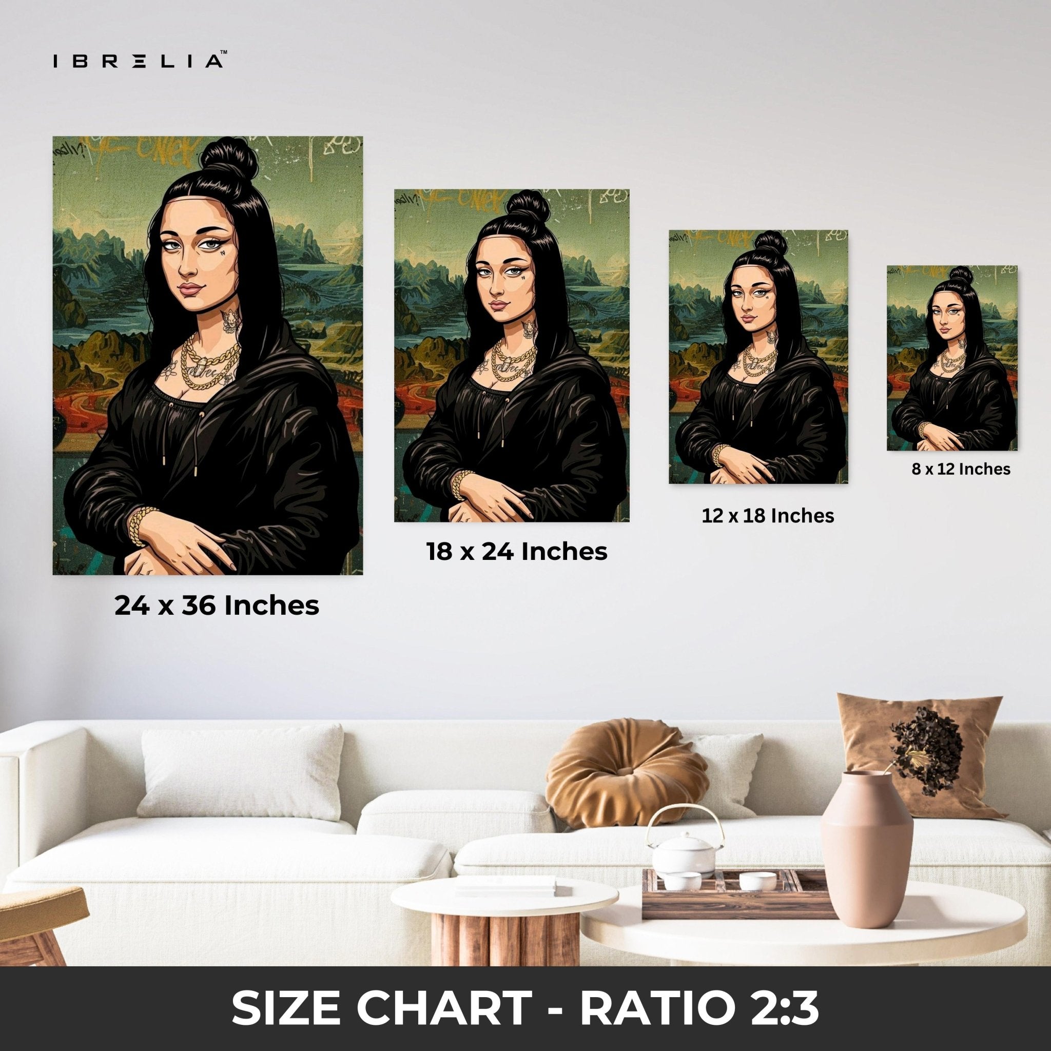 Gangsta Mona Lisa Wall Frame | 4K Ultra Wrap Frame Wall Art in Pakistan | IBRELIA™ - IBRELIA