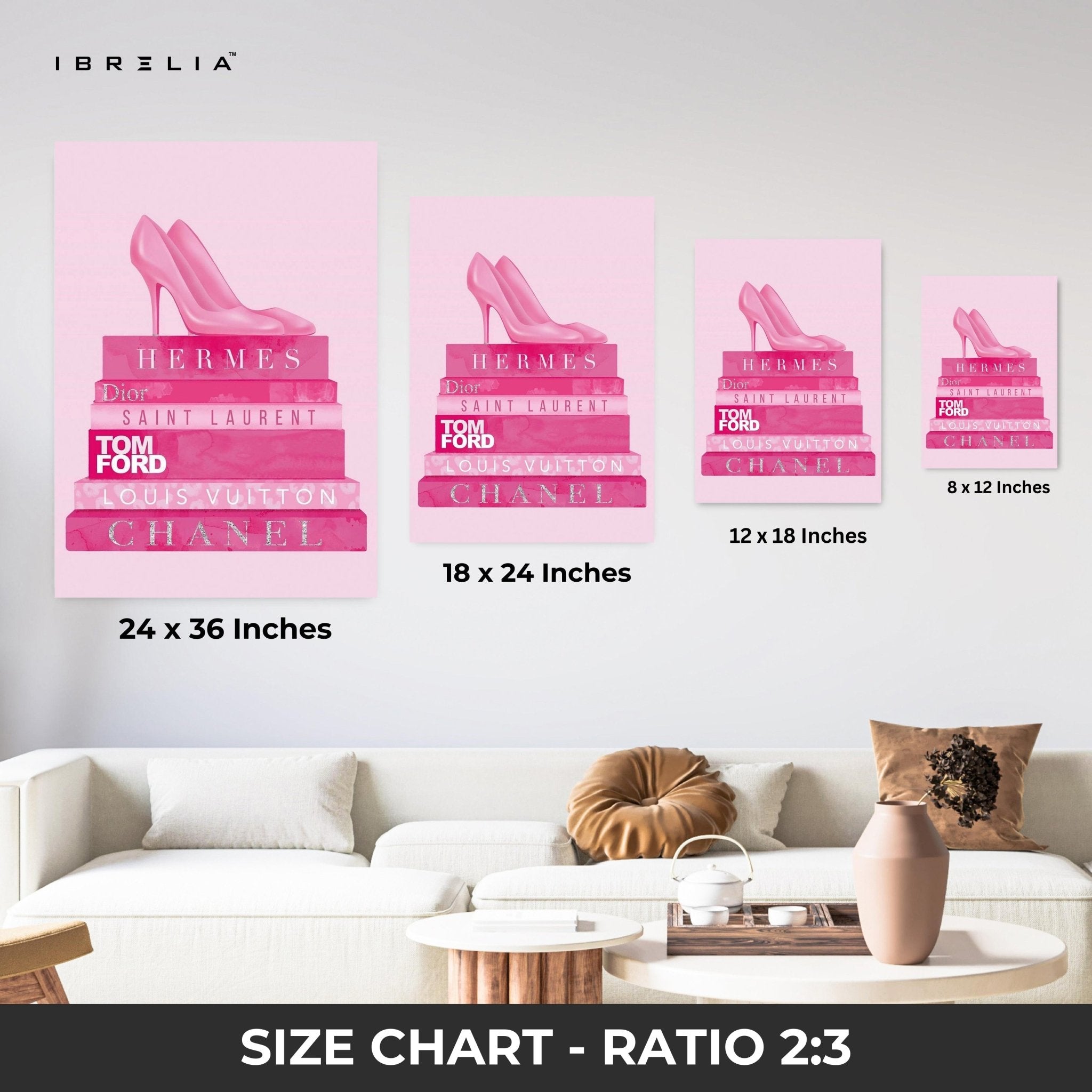 Pink Luxury Books Wall Frame | 4K Ultra Wrap Frame Wall Art in Pakistan | IBRELIA™ - IBRELIA