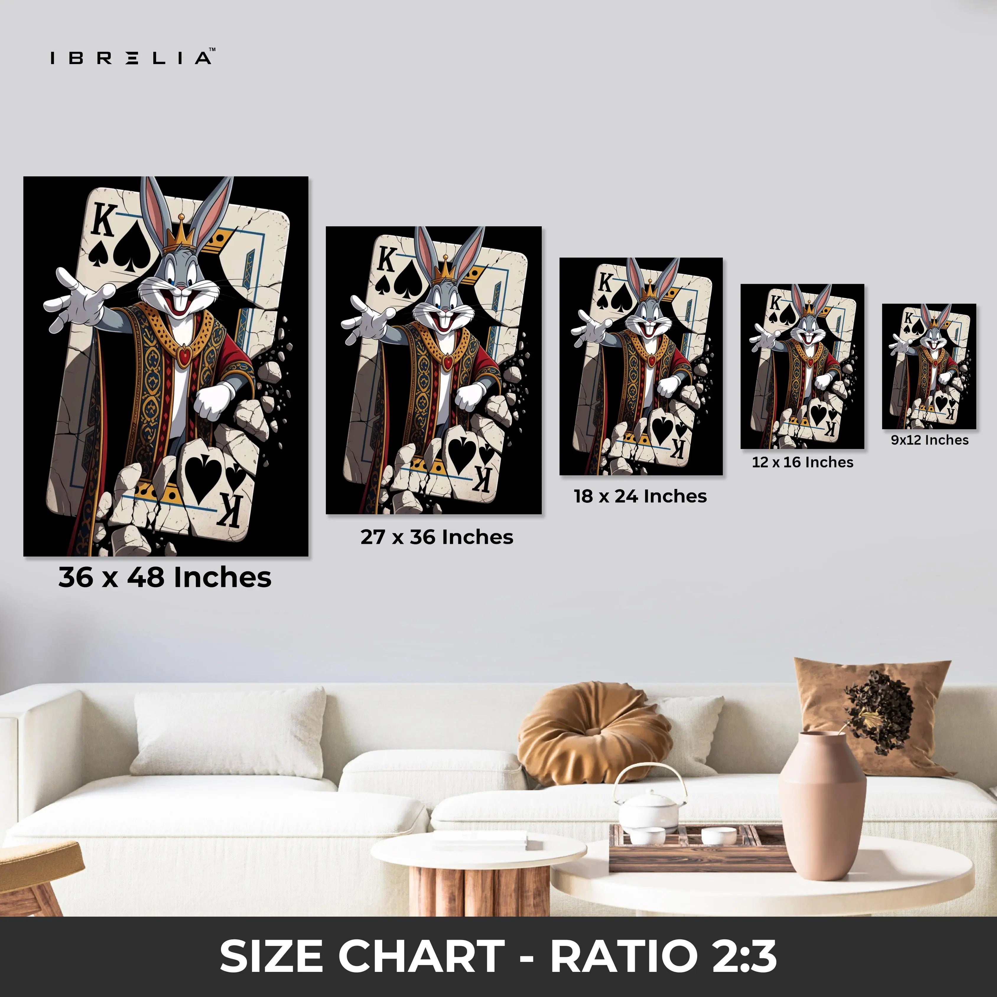 King of Spades Cartoon Royal Trio 3 Panel 4K Ultra HD Wall Art in Pakistan | IBRELIA™ IBRELIA