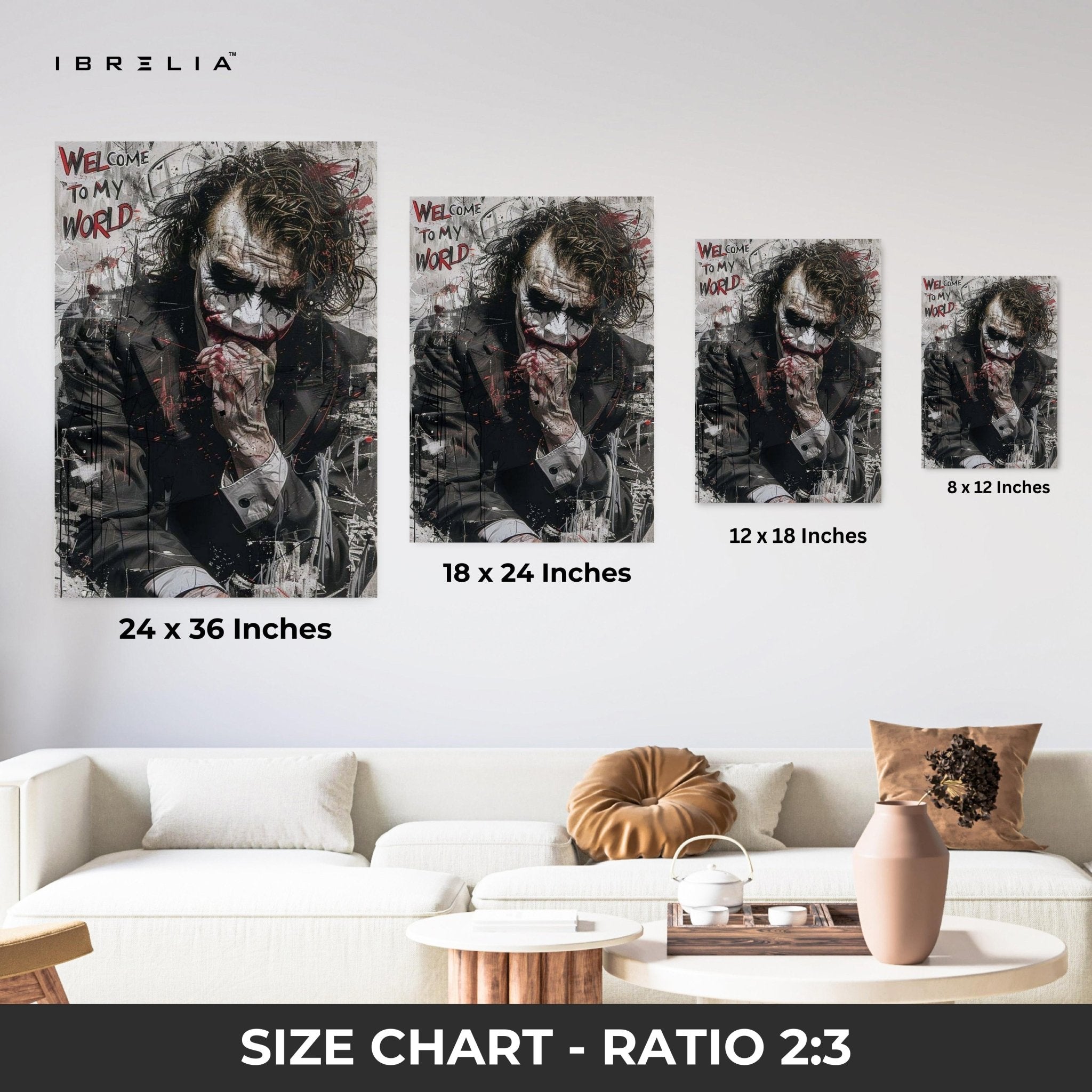 Joker “Welcome To My World” Wall Frame | 4K Ultra Wrap Frame Wall Art in Pakistan | IBRELIA™ - IBRELIA