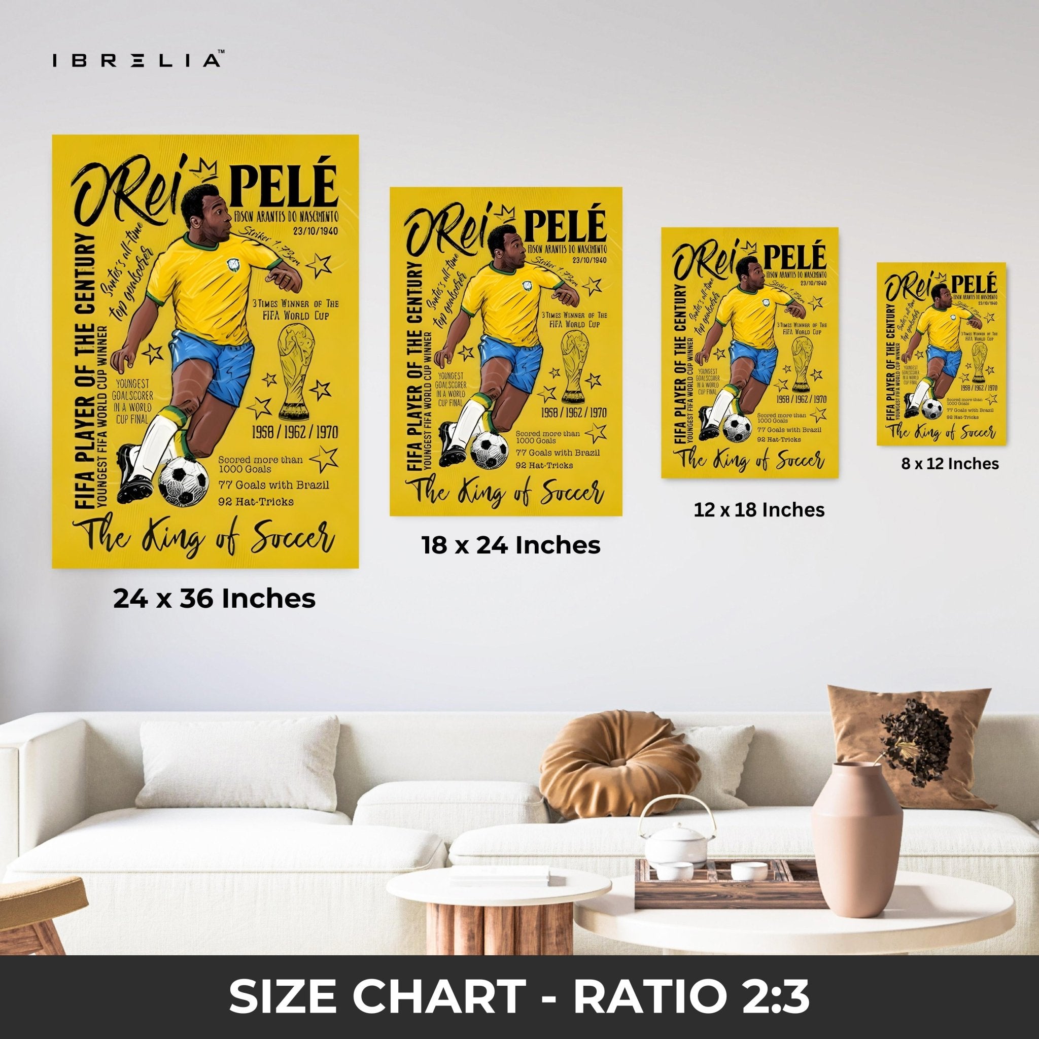 Pelé Wall Art – The King of Soccer Edition | IBRELIA™ - IBRELIA