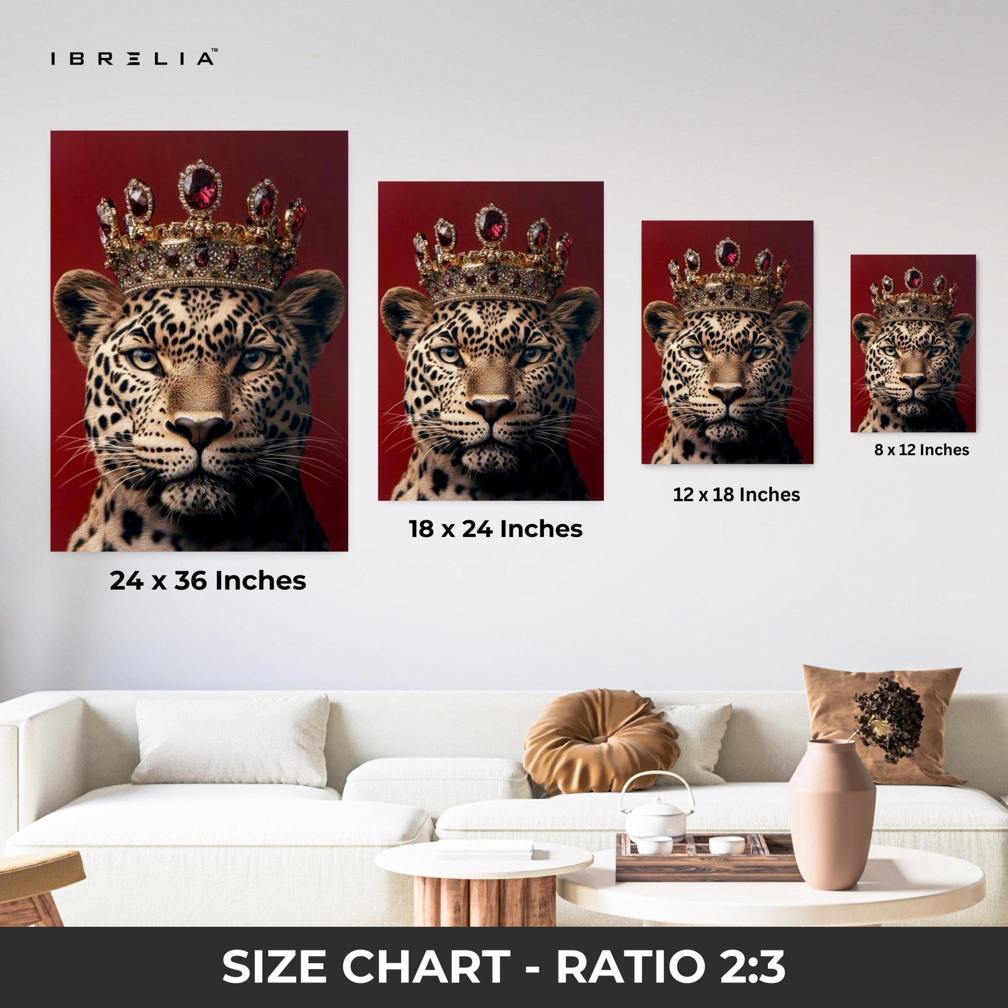 Royal Leopard King 4K Ultra HD Wall Art in Pakistan | IBRELIA™ - IBRELIA