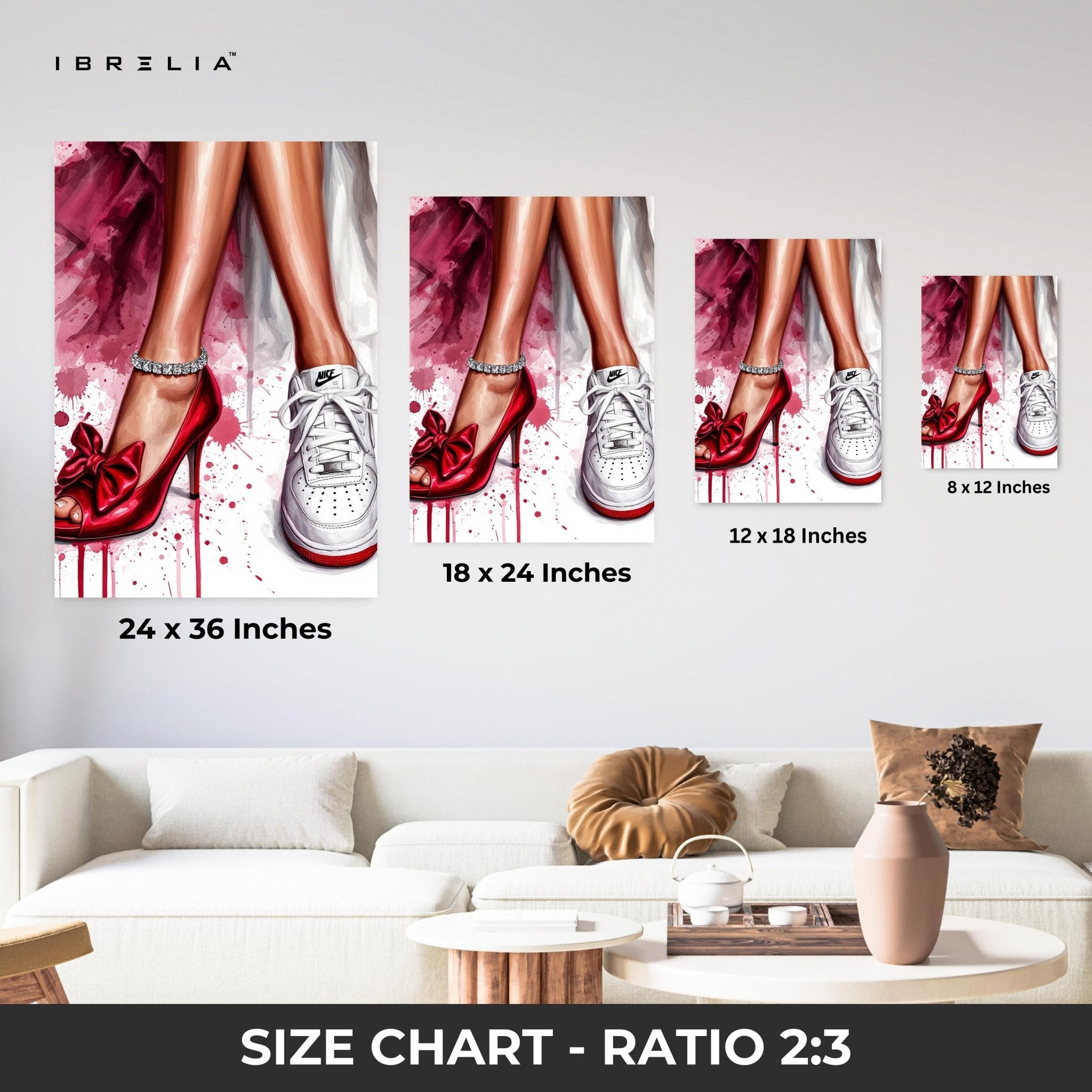 Heels & Sneakers Wall Frame | 4K Ultra Wrap Frame Wall Art in Pakistan | IBRELIA™ - IBRELIA