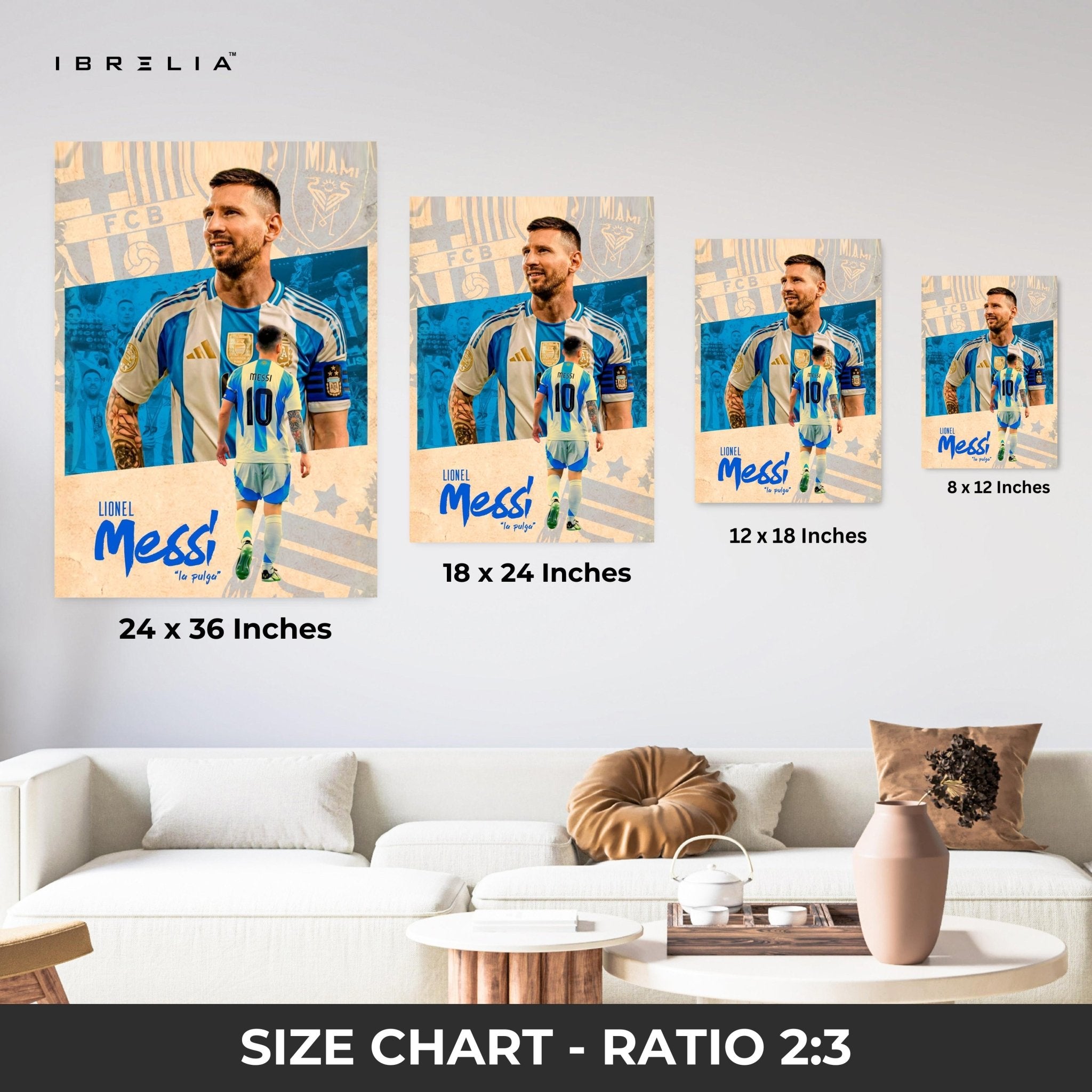 Lionel Messi “La Pulga” Wall Frame | 4K Ultra Wrap Frame Wall Art in Pakistan | IBRELIA™ - IBRELIA