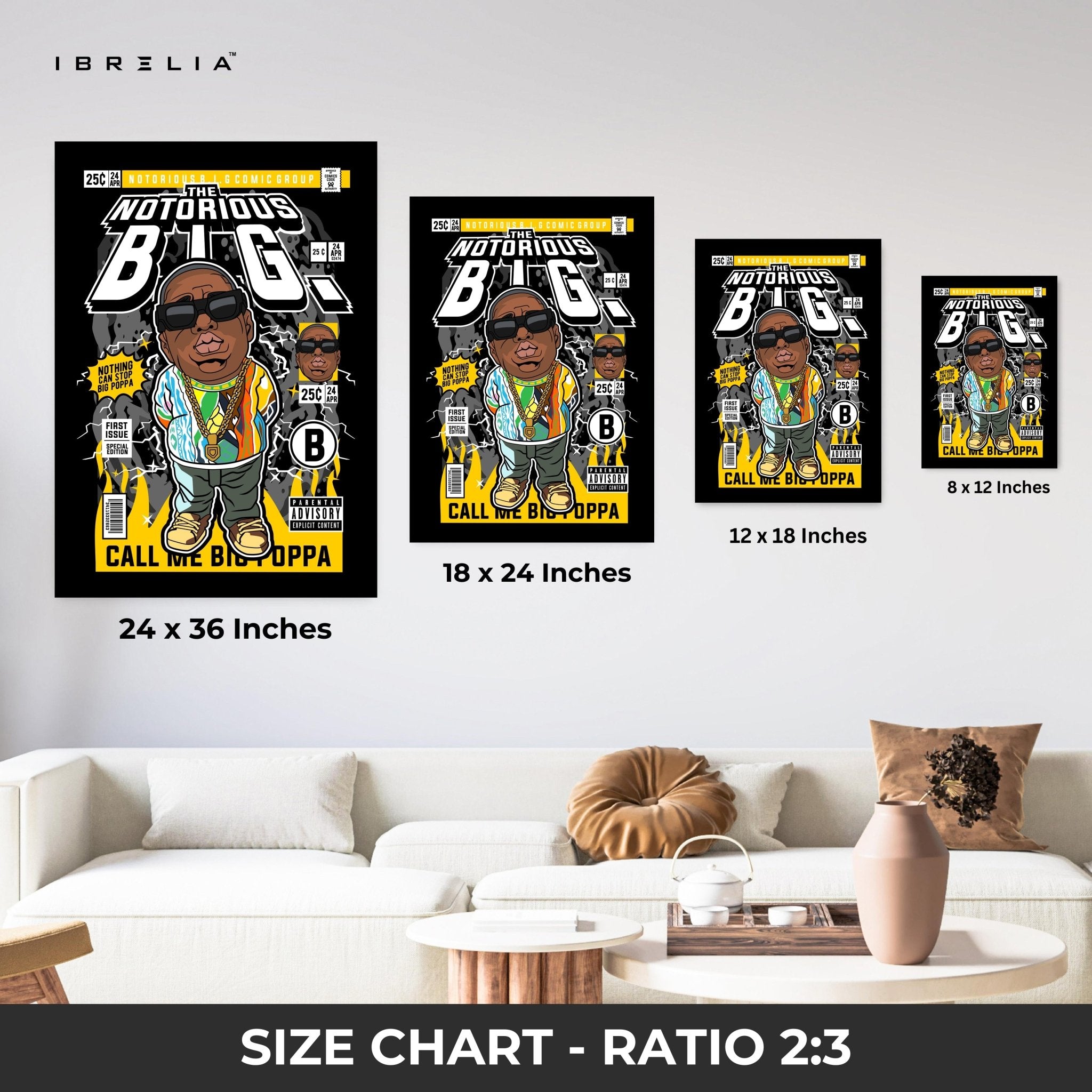 The Notorious B.I.G “Call Me Big Poppa” Pop Art Comic Edition – 4K Ultra Wrap Frame Wall Art in Pakistan | IBRELIA™ - IBRELIA