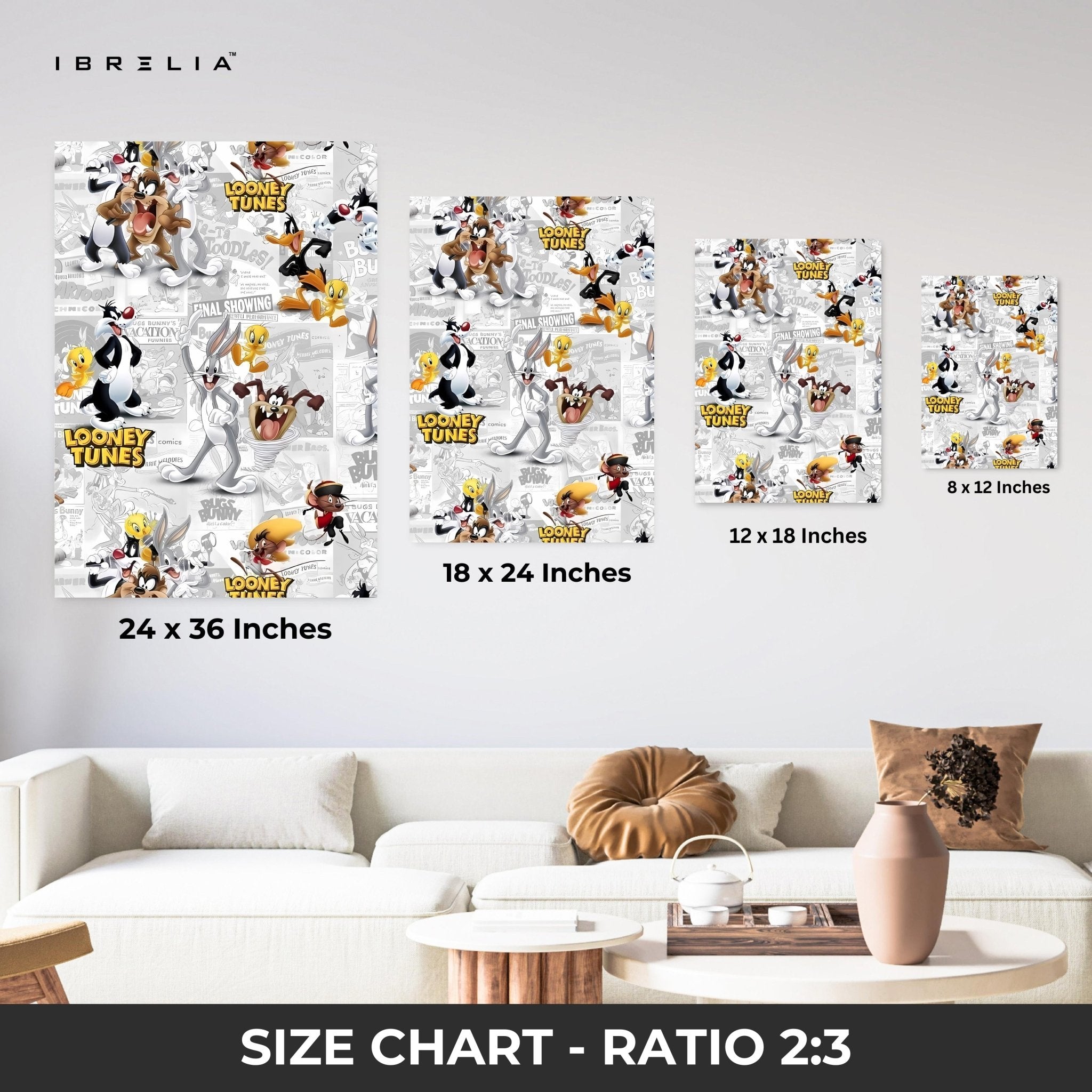 Looney Tunes Collage Wall Frame | 4K Ultra Wrap Frame Wall Art in Pakistan | IBRELIA™ - IBRELIA