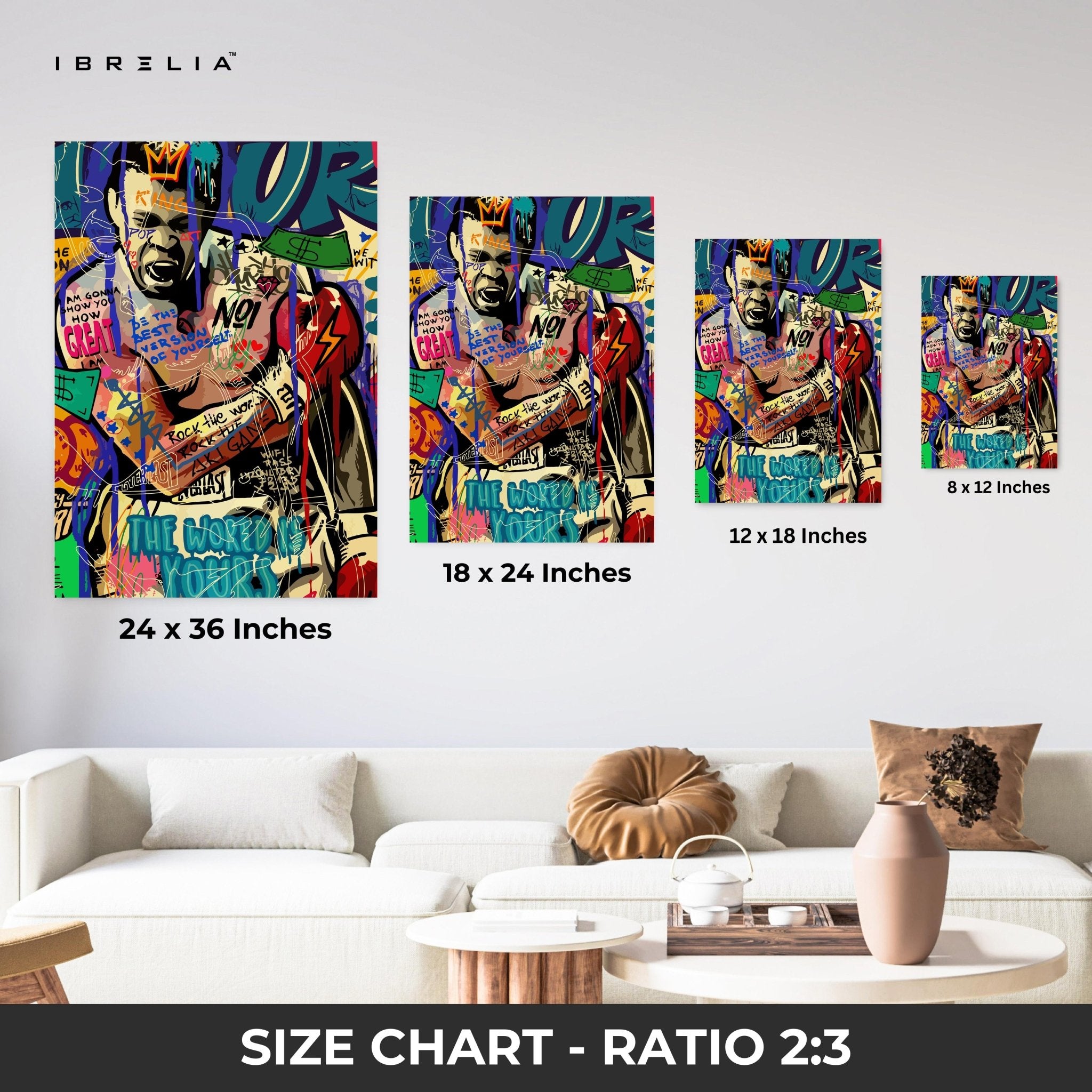 Muhammad Ali “The Greatest” Graffiti 4K Wall Art in Pakistan | IBRELIA™ - IBRELIA
