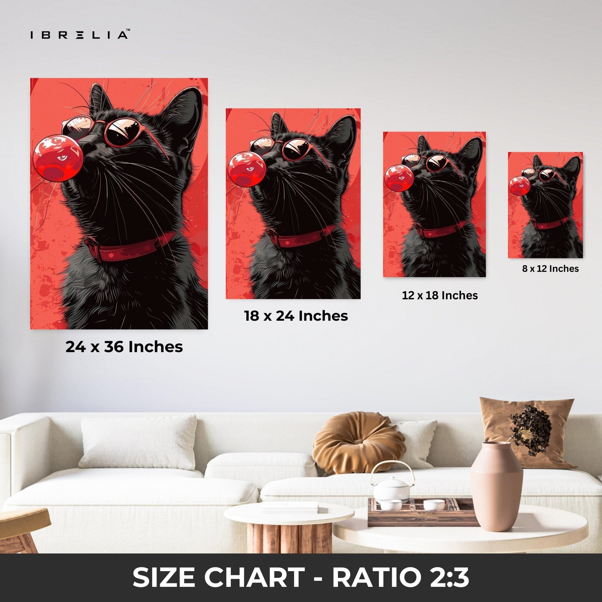 Cool Cat Bubble Pop Wall Frame | 4K Ultra Wrap Frame Wall Art in Pakistan | IBRELIA™ - IBRELIA