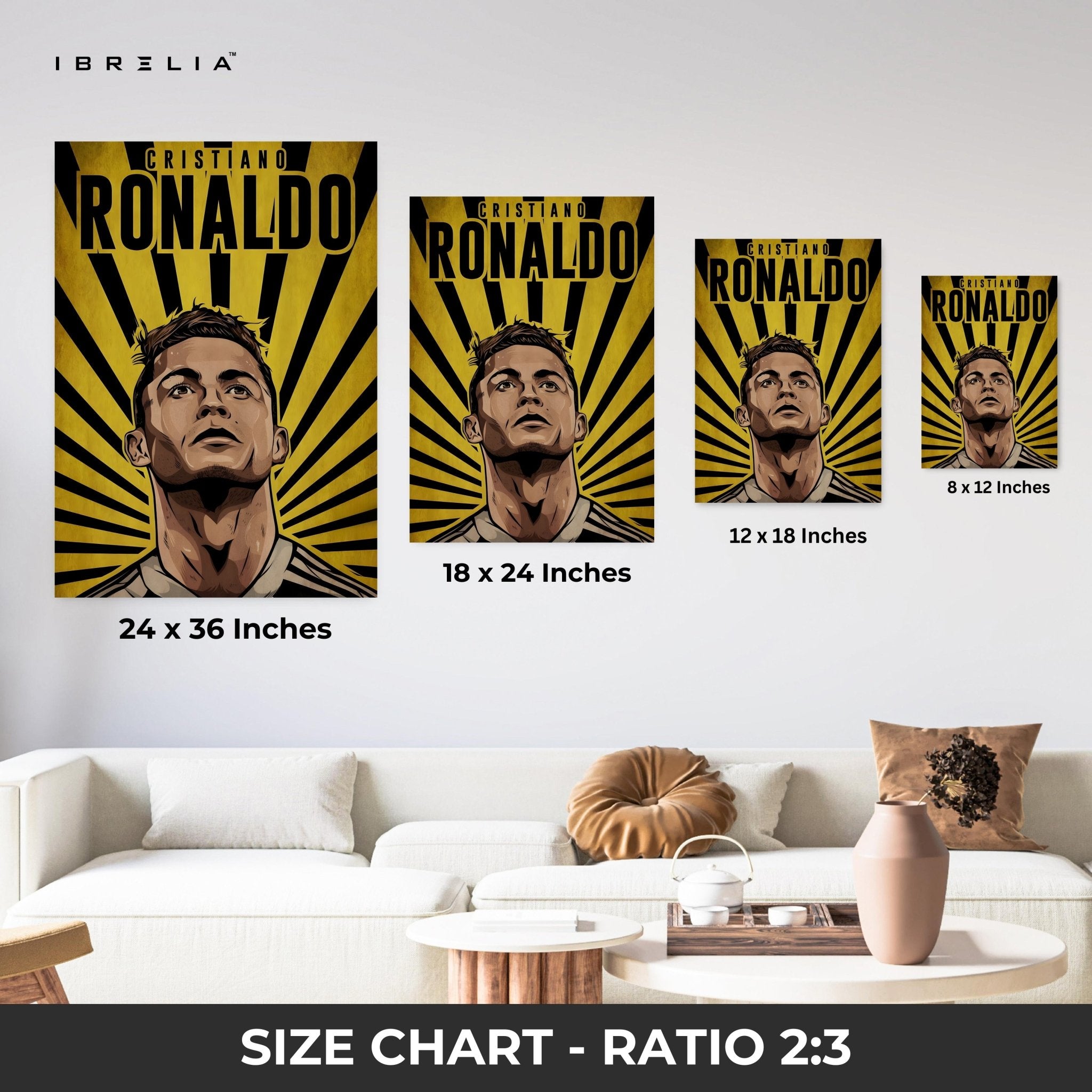Cristiano Ronaldo Wall Art – Yellow Power Edition | IBRELIA™ - IBRELIA